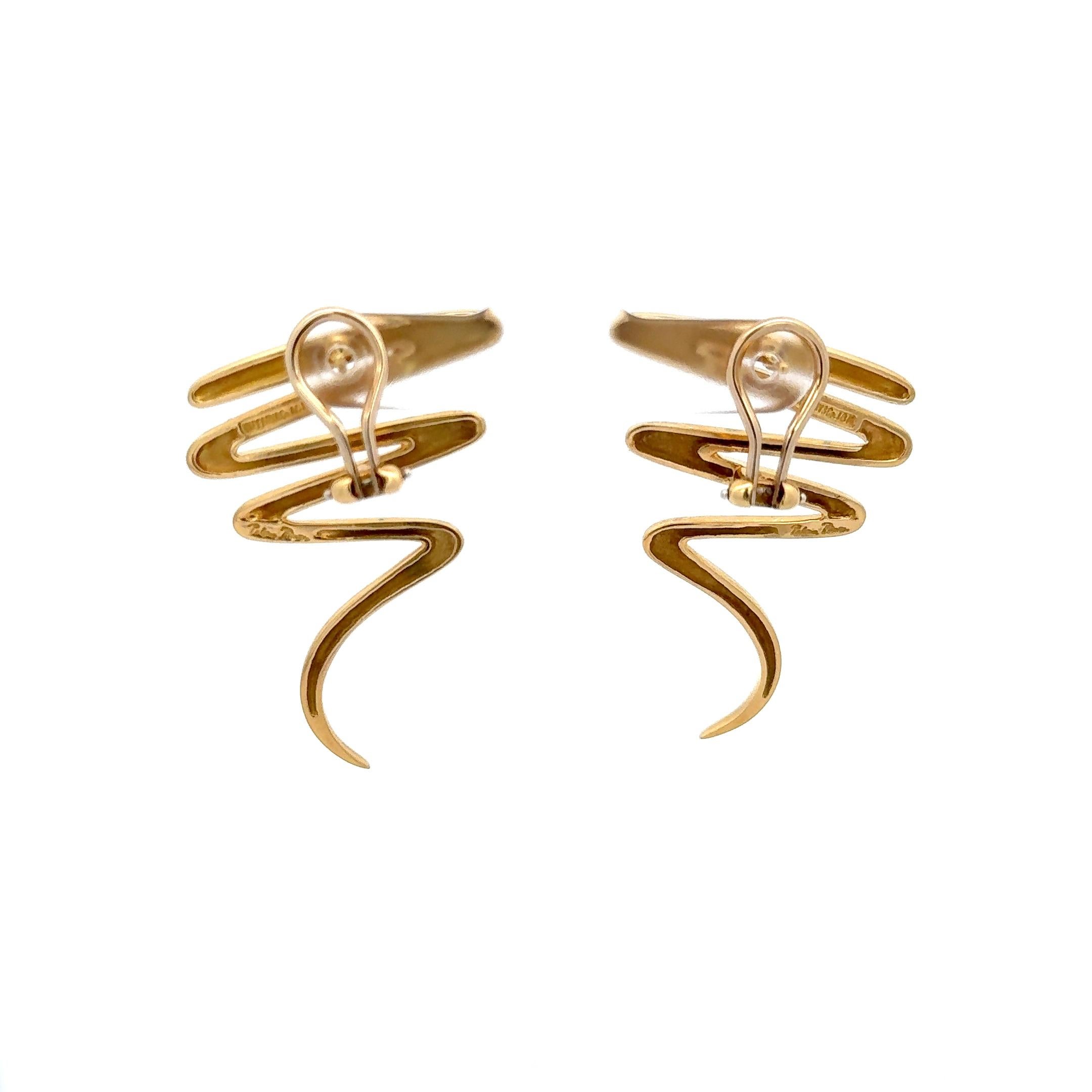 Women's Tiffany & Co. by Paloma Picasso Swirl Earrings 18K Yellow Gold For Sale