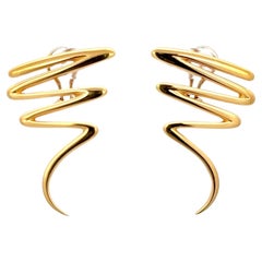 Boucles d'oreilles tourbillon Tiffany & Co. par Paloma Picasso en or jaune 18 carats