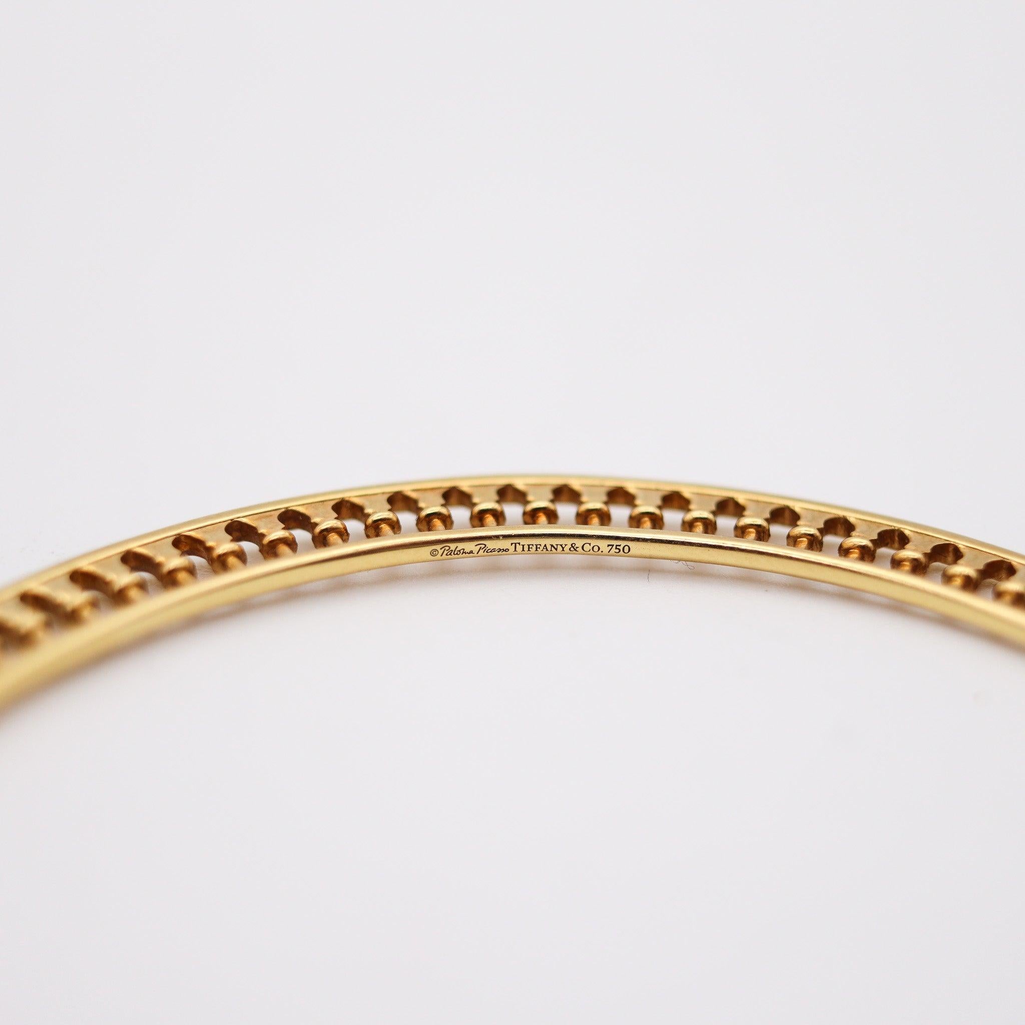 TIFFANY & CO. By Paloma Picasso Venezia Stella Enamel Bangles Trio In 18Kt Gold For Sale 6