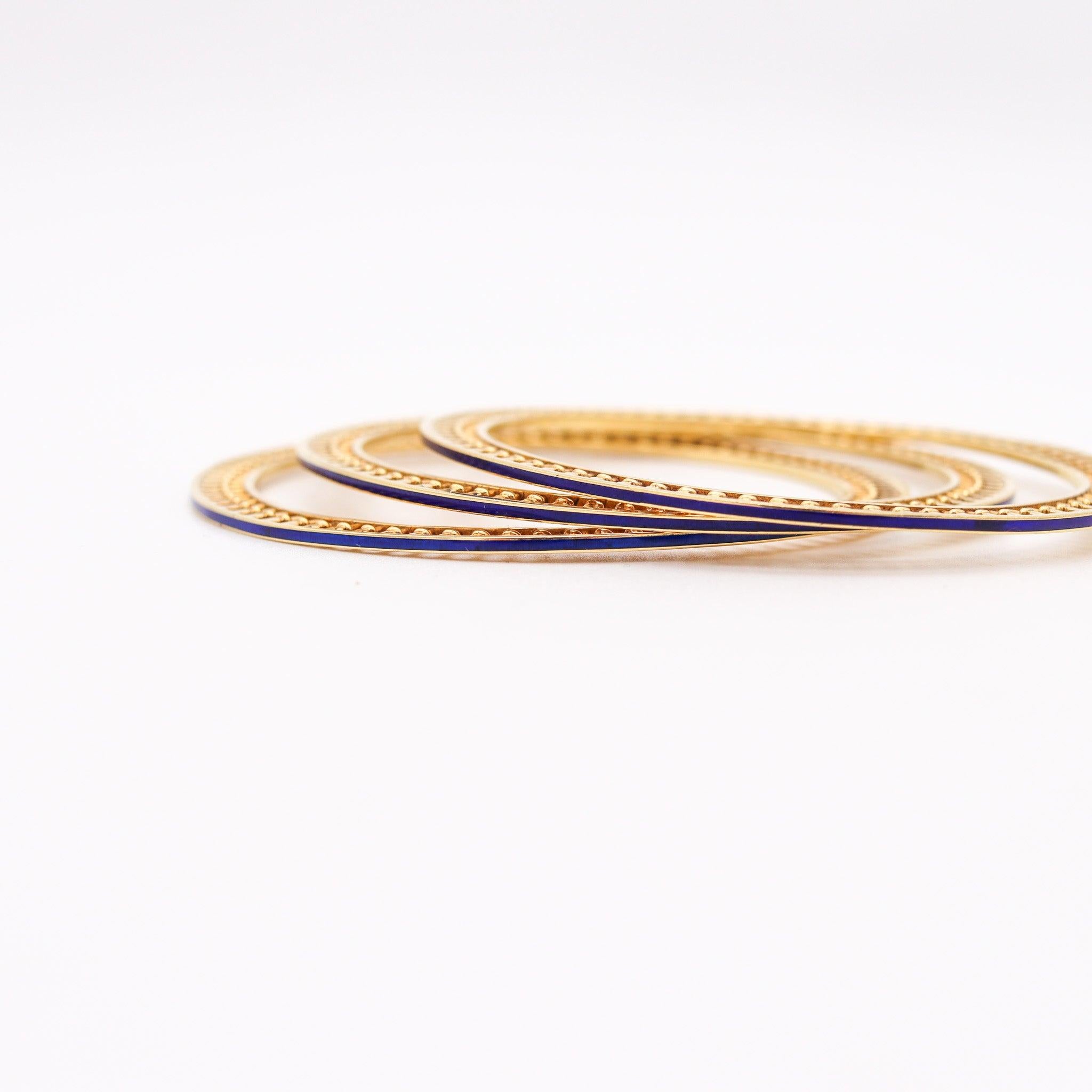 Women's TIFFANY & CO. By Paloma Picasso Venezia Stella Enamel Bangles Trio In 18Kt Gold For Sale