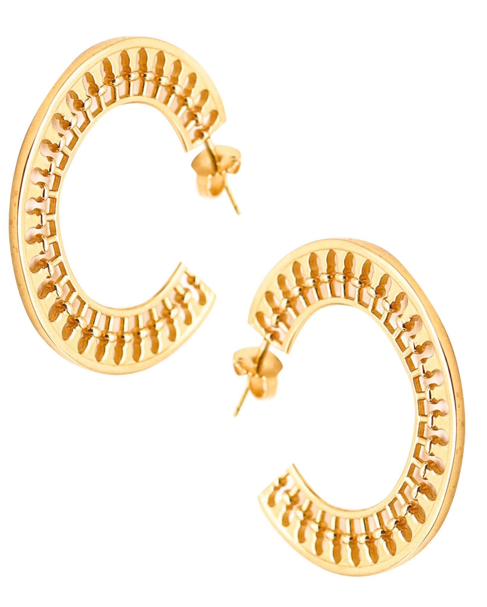 TIFFANY & CO. By Paloma Picasso Venezia Stella Hoop Earrings In 18Kt Yellow Gold