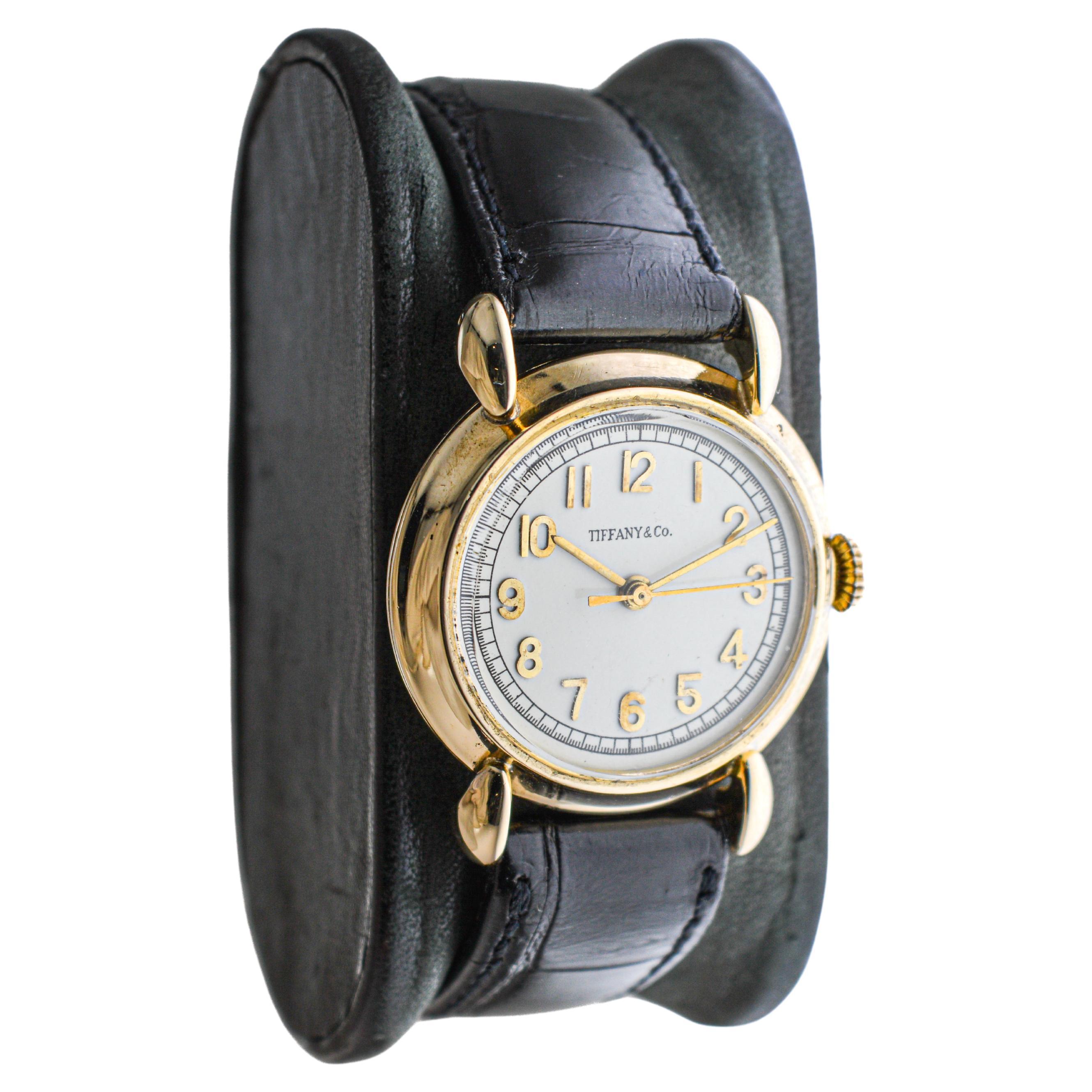 FACTORY / HOUSE: International Watch Company, Schaffhausen Switzerland
STYLE / REFERENCE: Art Deco / Round Style 
METAL / MATERIAL: 14 Kt. Yellow Gold
DIMENSIONS: Length 37mm  X Diameter 30mm
CIRCA: 1949
MOVEMENT / CALIBER: 17 Jewels / High Grade /