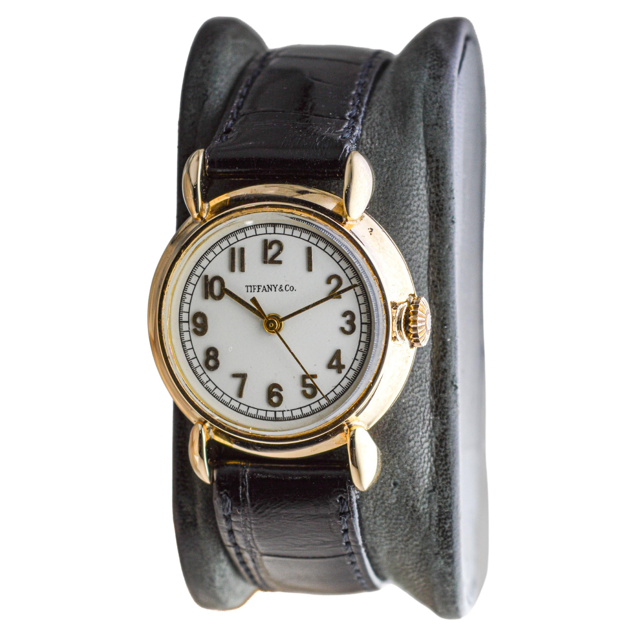 Women's or Men's Tiffany & Co. by Schaffhausen International Watch Company Art Deco Style Watch For Sale