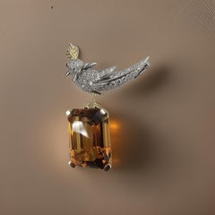 Tiffany Co by Schlumberger Bird on Rock Brooch