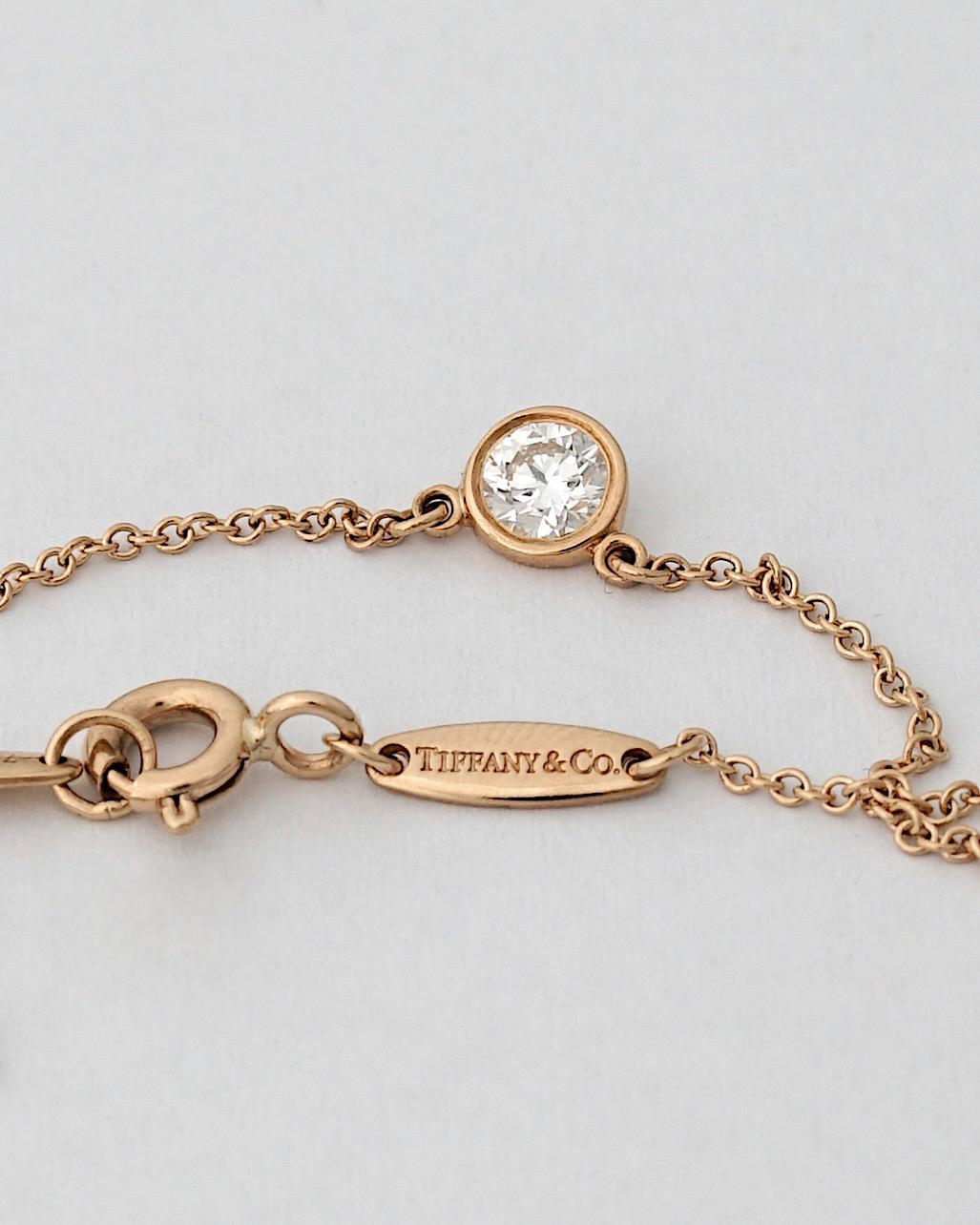 Tiffany & Co, By the Yard 0.24 Carat H/VVS1 Diamond & 18K Yellow Gold Necklace For Sale 2