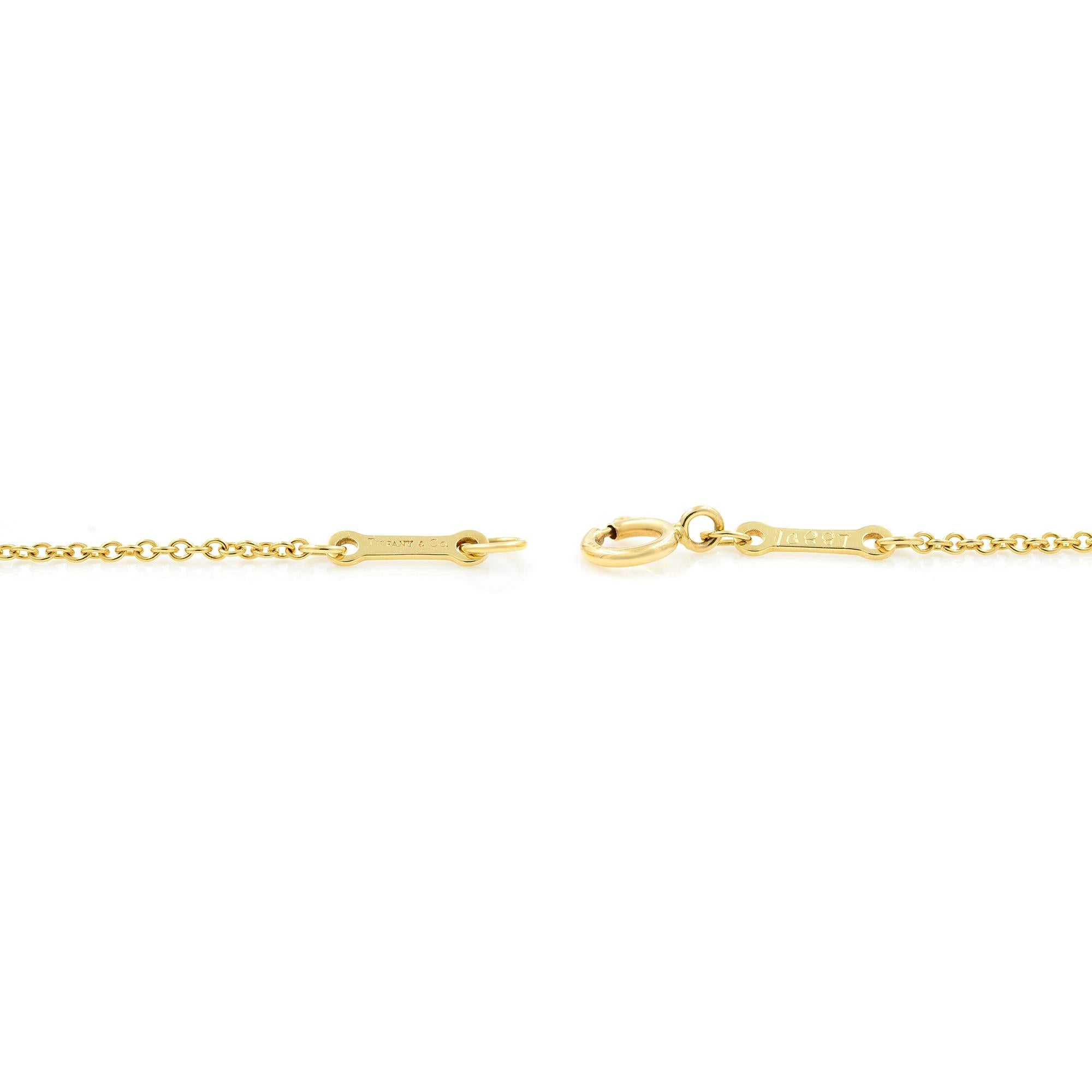 Modern Tiffany & Co. by the Yard 18 Karat Yellow Gold Diamond Necklace 0.23 Carat