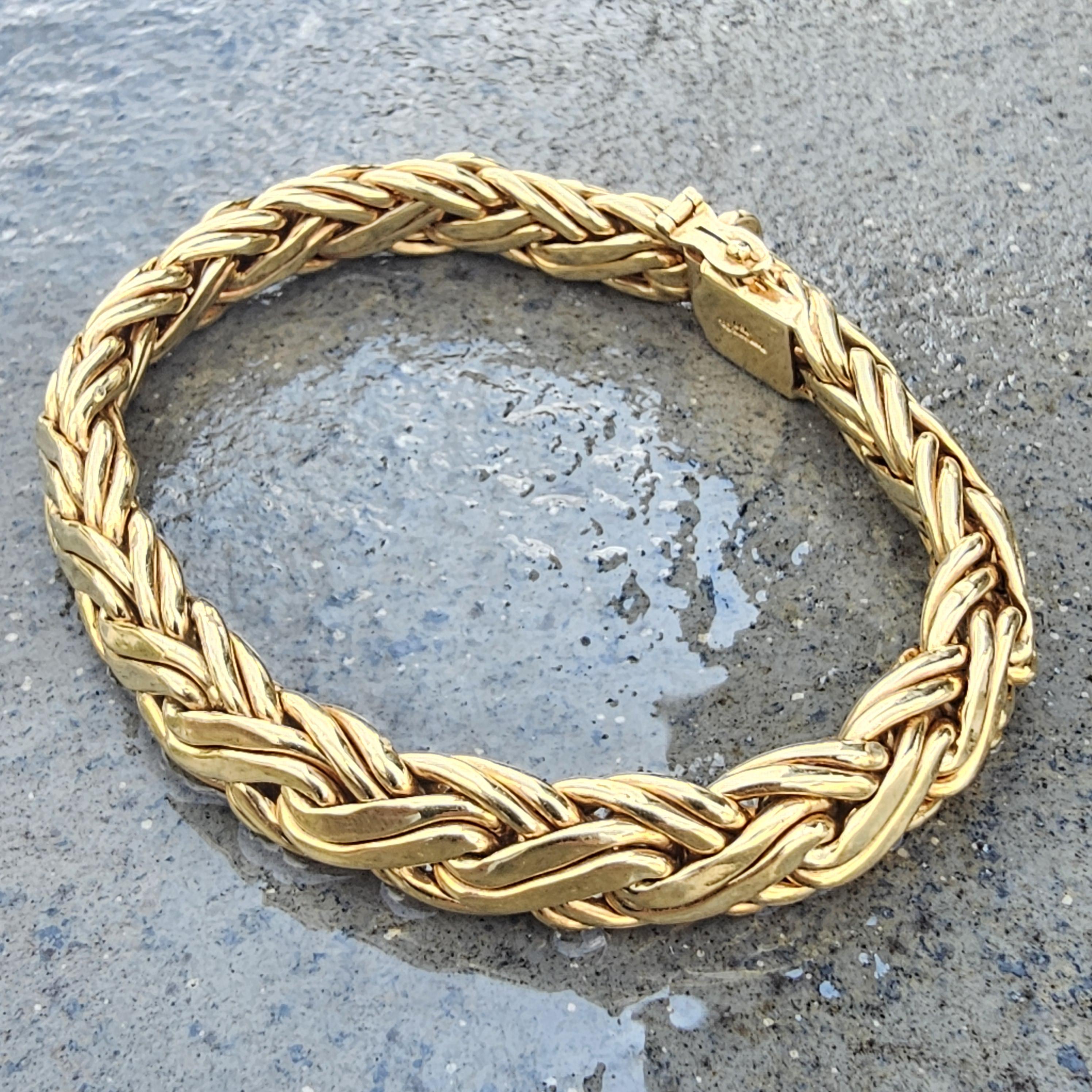 Byzantin Tiffany & Co. Bracelet byzantin en or jaune 18k tissé 7.5