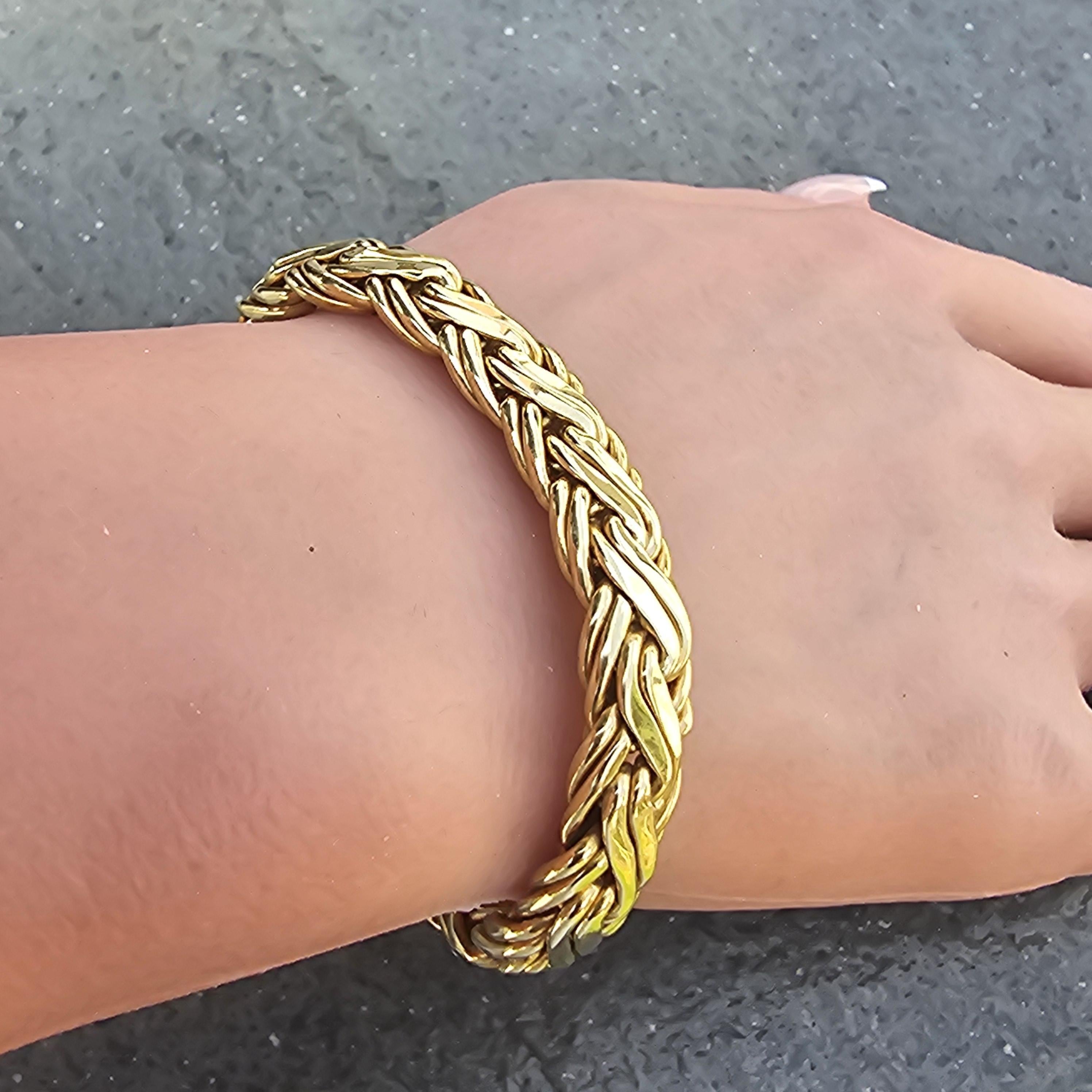 Tiffany & Co. Bracelet byzantin en or jaune 18k tissé 7.5