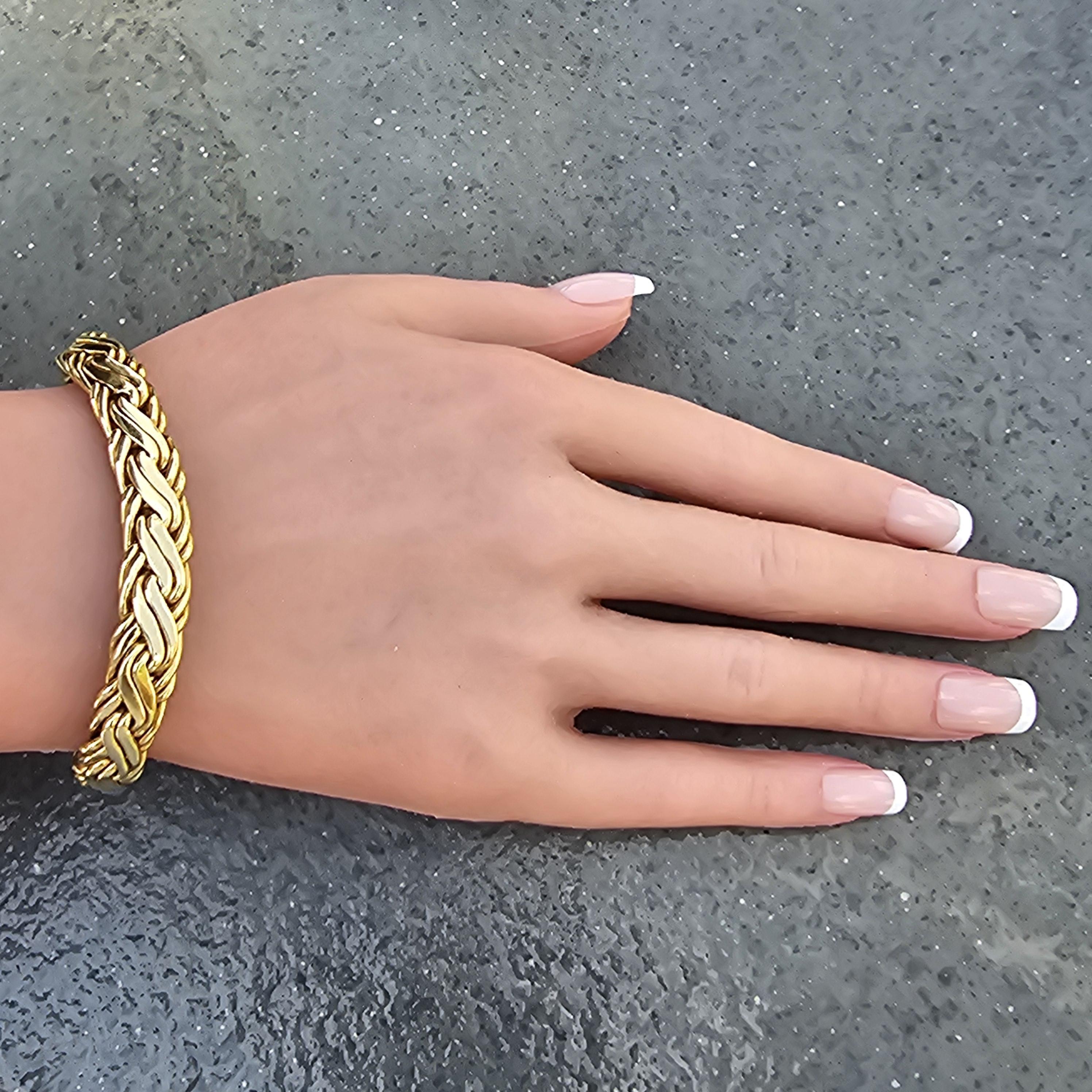 Tiffany & Co. Bracelet byzantin en or jaune 18k tissé 7.5