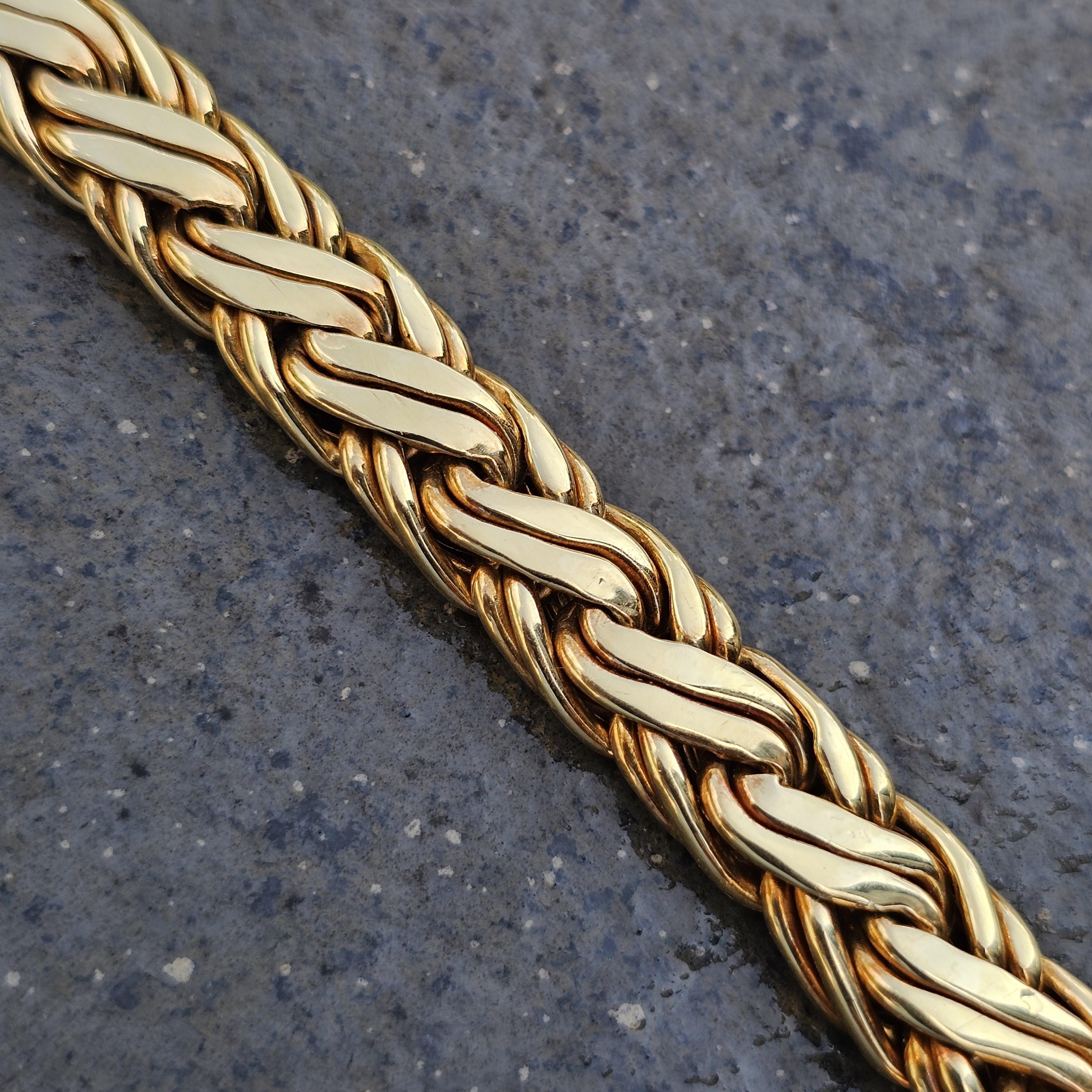 Tiffany & Co. Bracelet byzantin en or jaune 18k tissé 7.5