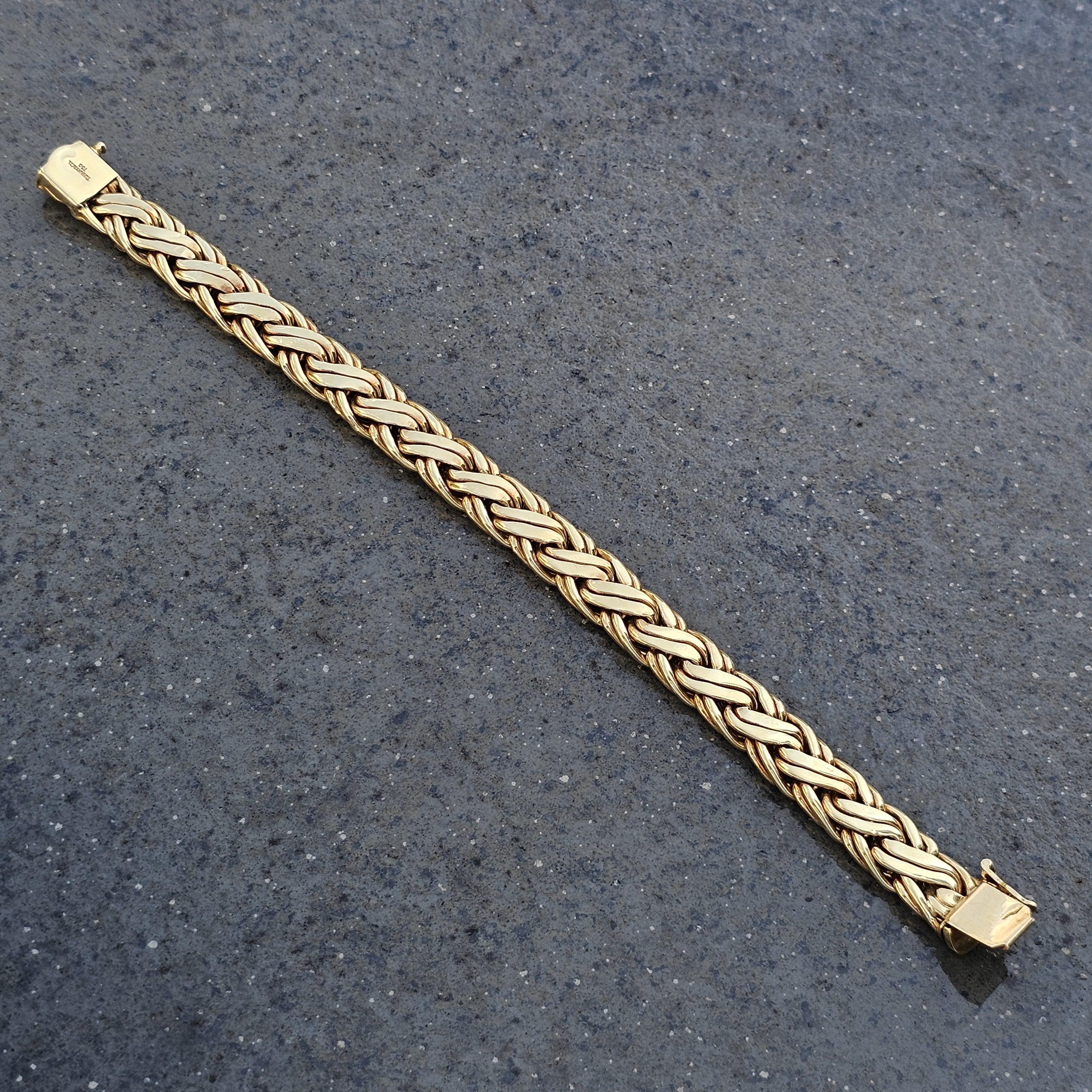 Tiffany & Co. Bracelet byzantin en or jaune 18k tissé 7.5