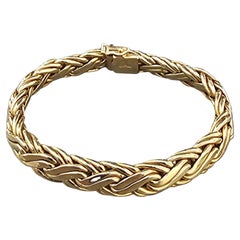 Tiffany & Co. Byzantine Bracelet 18k Yellow Gold Woven 7.5" 10mm 35.2g