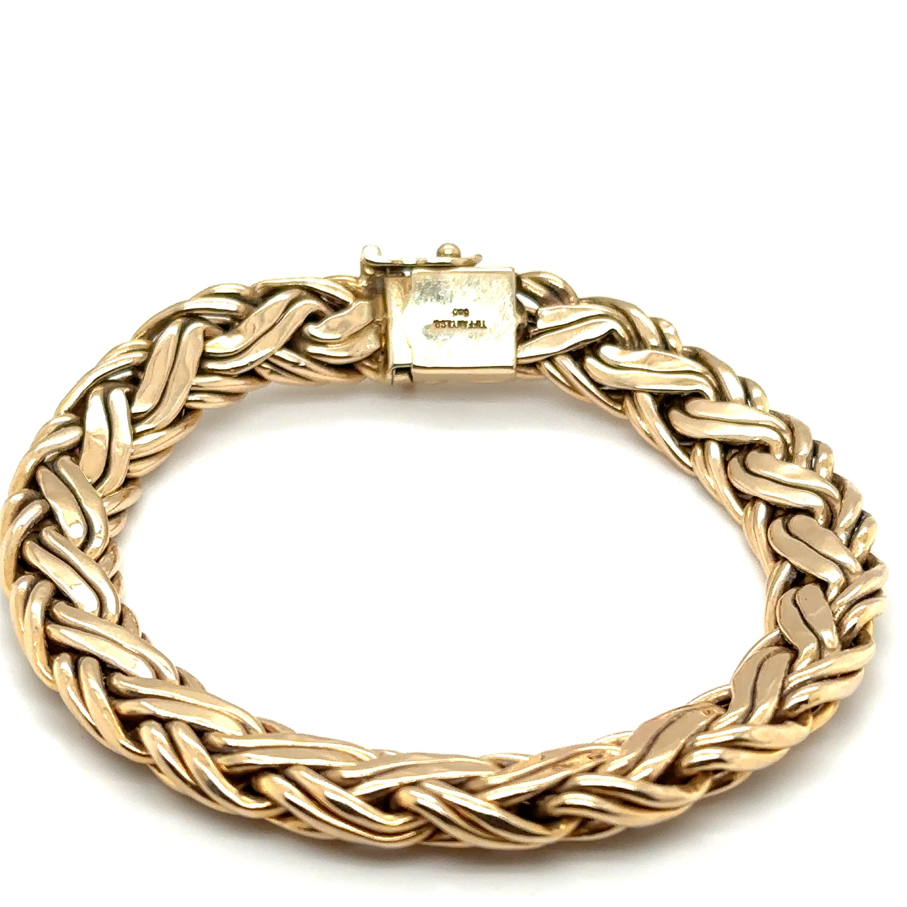 10k Yellow Gold 8" Super Byzantine Link Chain Bracelet - 7mm Wide, 6.6g - RCI