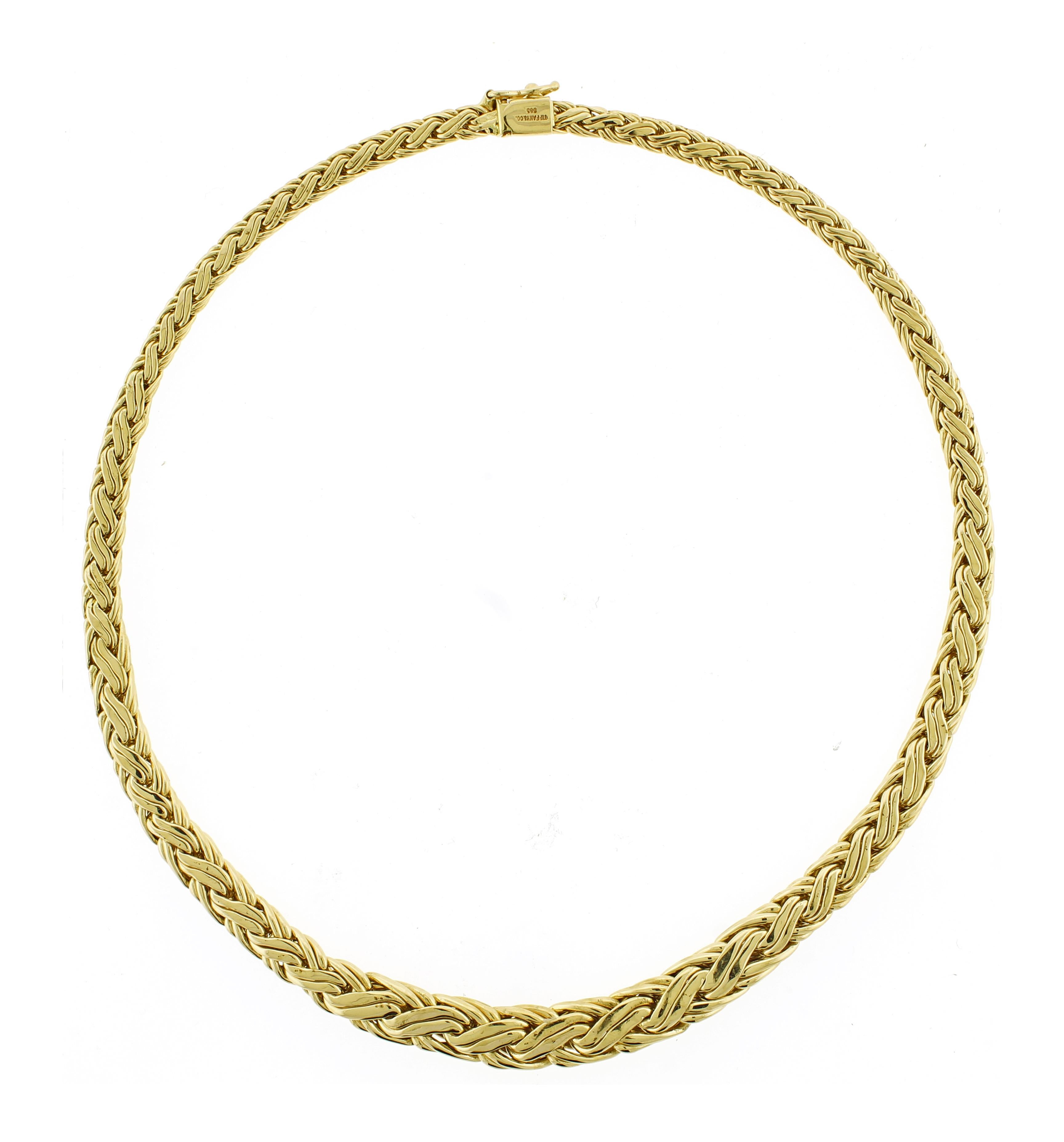 Tiffany & Co. Collier Byzantine Weave - Or jaune 14k Unisexe en vente
