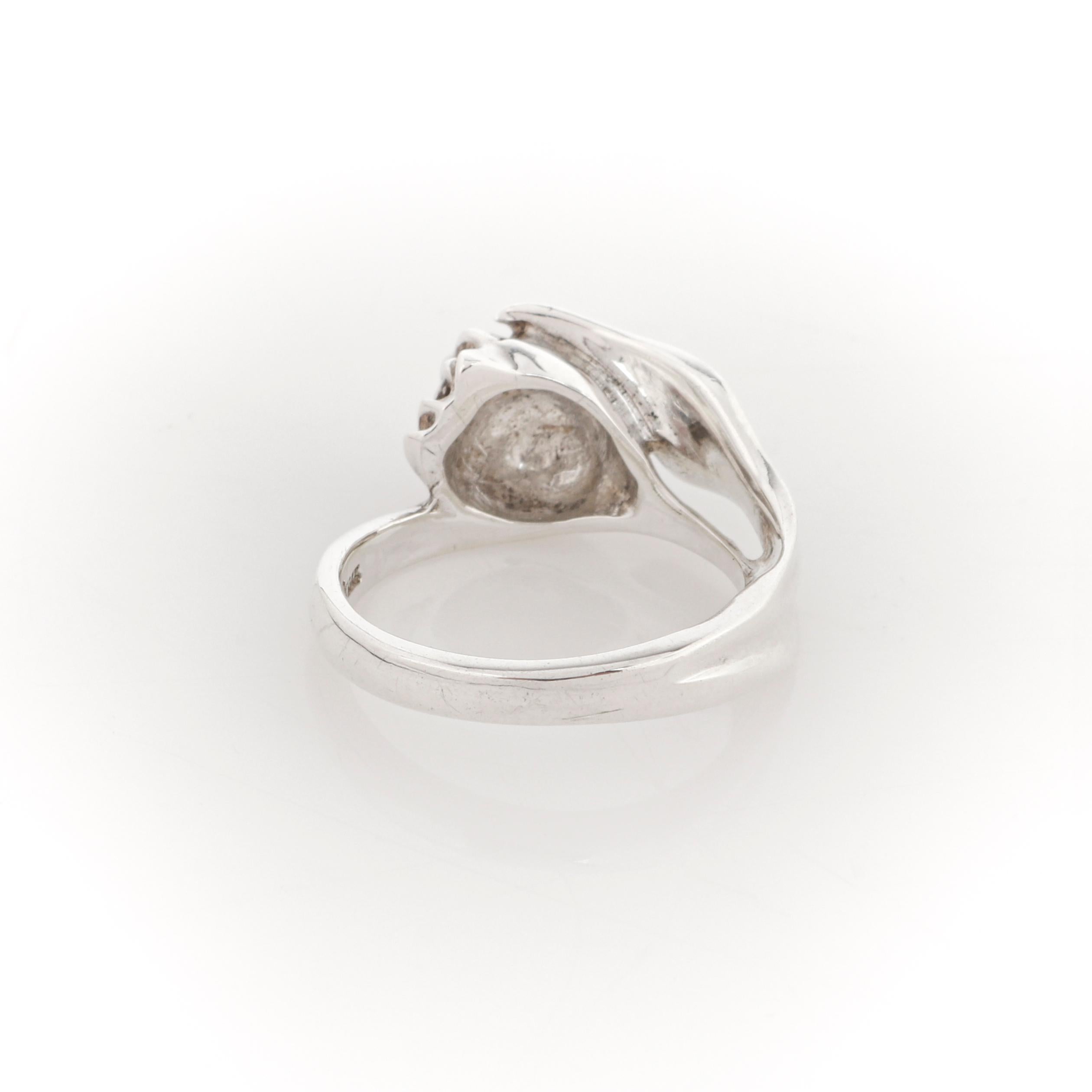 TIFFANY & CO c. 1984 Sterling Silver Wrapped Tulip Flower Motif Sculpted Ring In Good Condition In Thiensville, WI