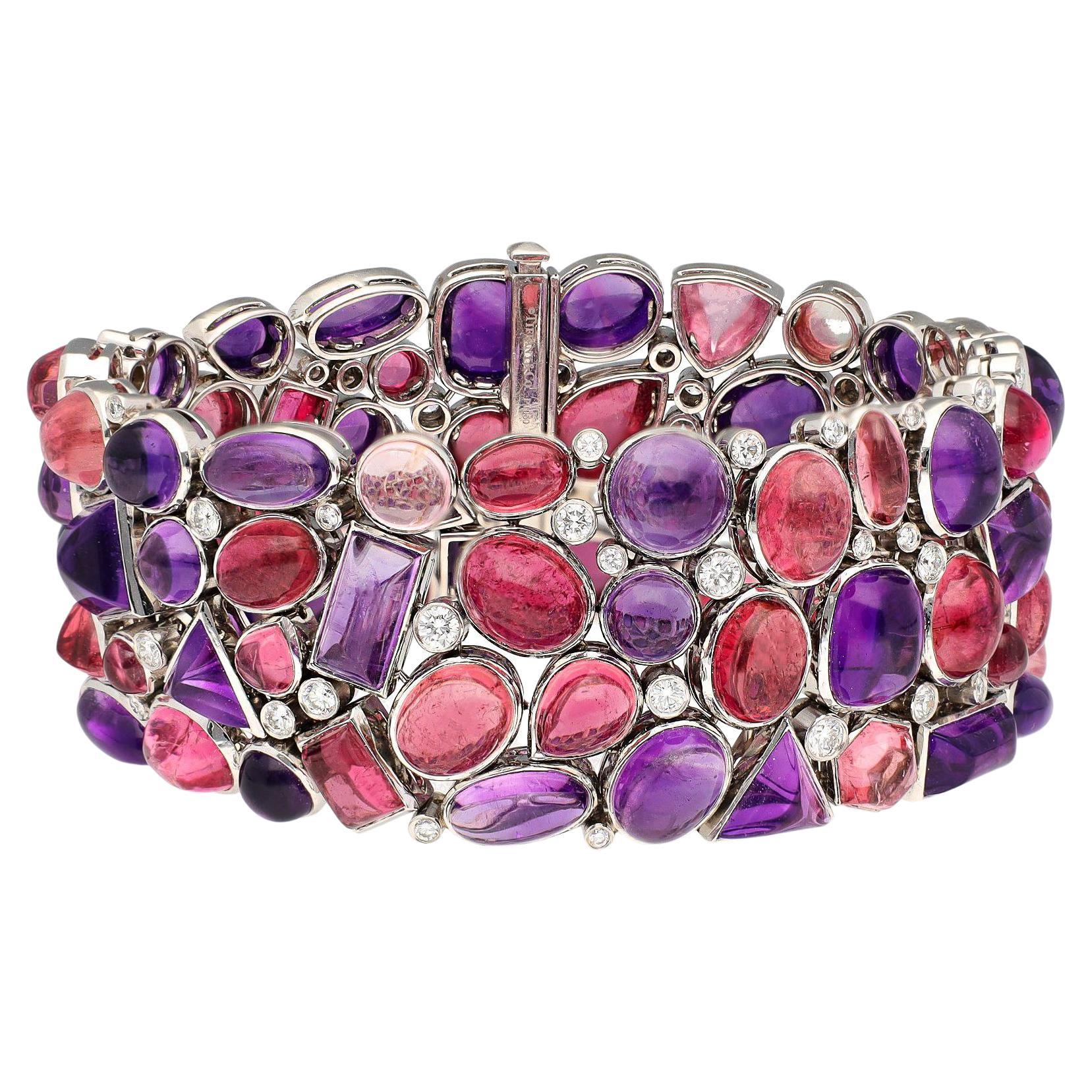 TIFFANY & CO. Cabochon Amethyst Tourmaline Bracelet