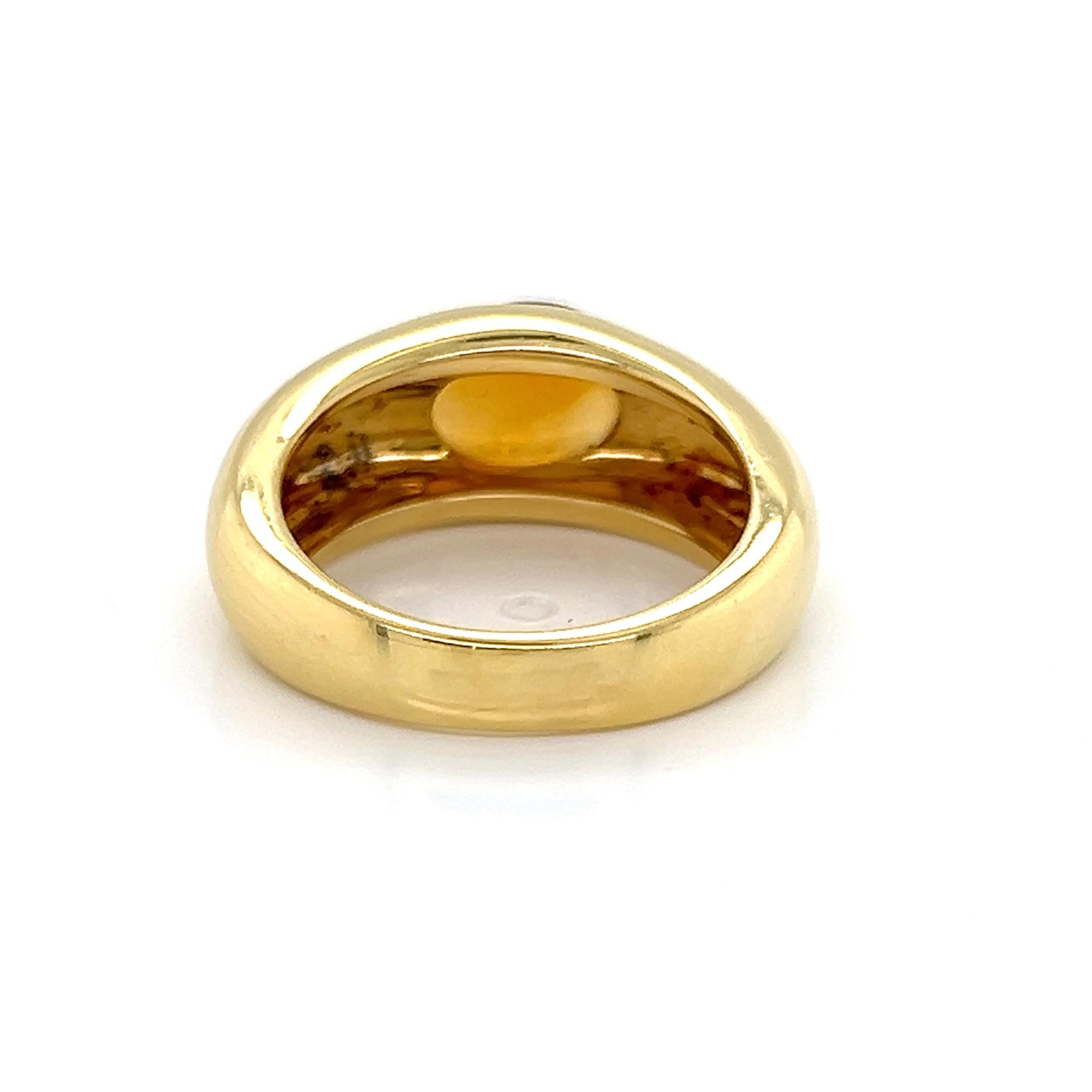 Tiffany & Co. Cabochon Citrine 18k Yellow Gold Dome Ring - Size 5 In Excellent Condition For Sale In Boca Raton, FL