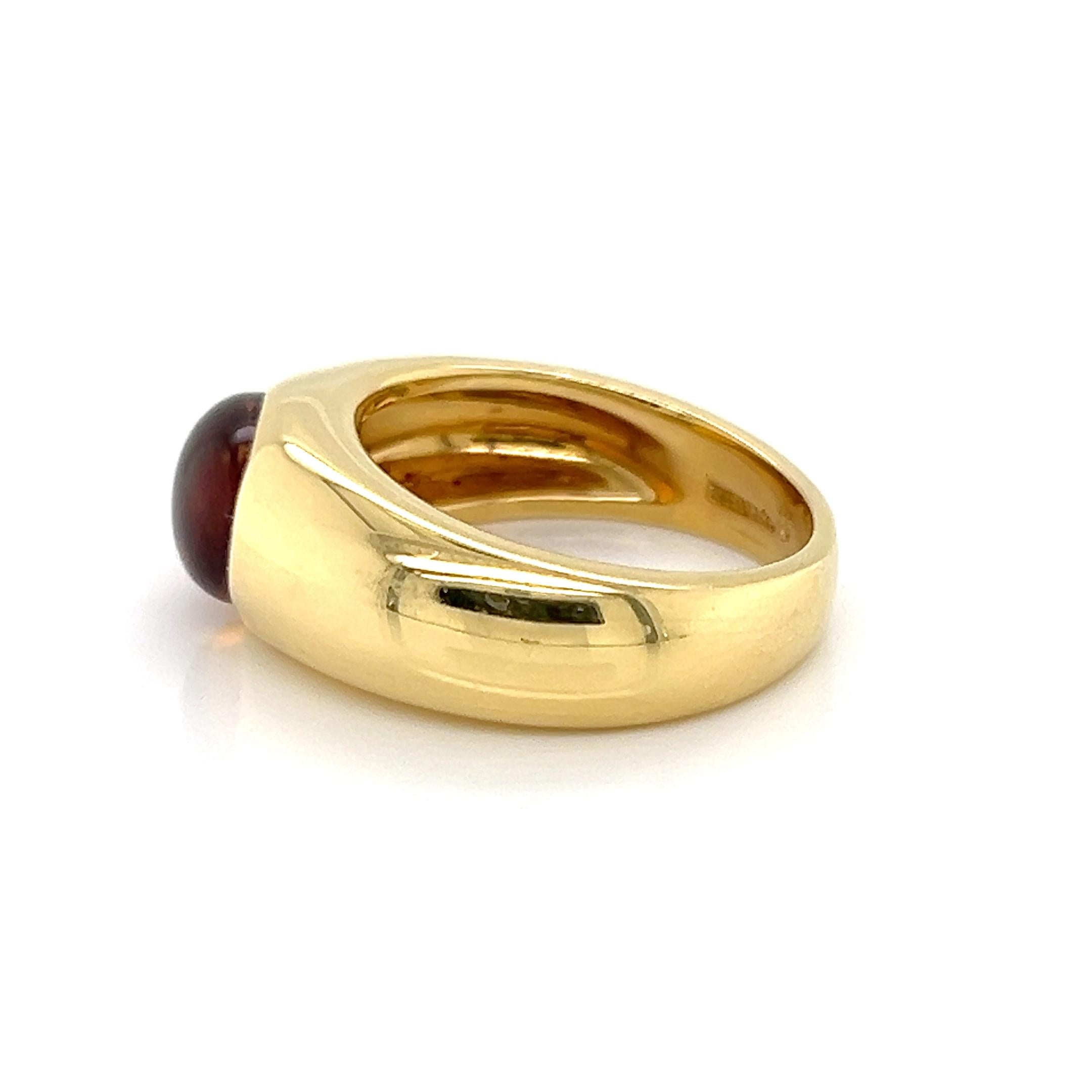 Women's Tiffany & Co. Cabochon Citrine 18k Yellow Gold Dome Ring - Size 5 For Sale