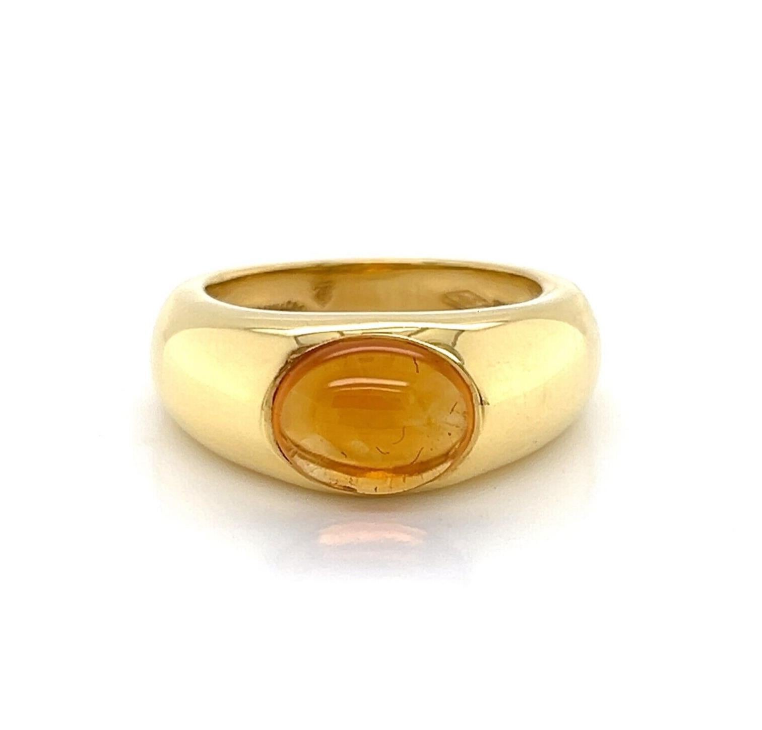 Tiffany & Co. Bague dôme en or jaune 18k avec citrine cabochon - Taille 5 en vente 1