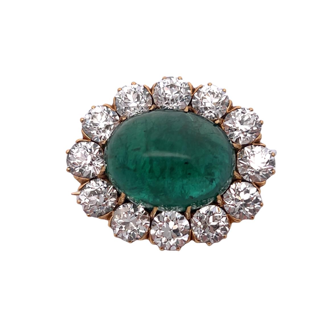 Tiffany & Co Cabochon Emerald Brooch For Sale 5