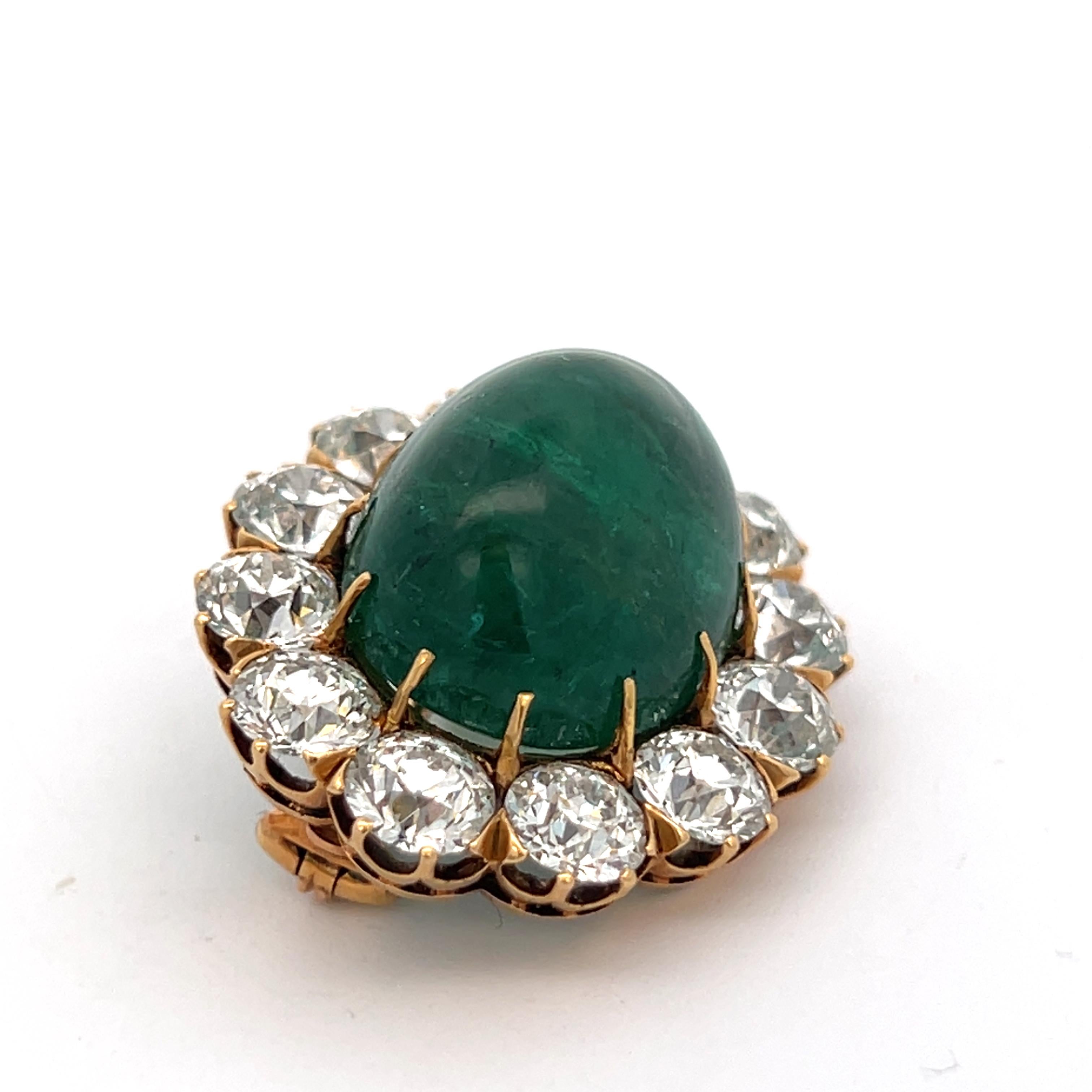 Tiffany & Co Cabochon Emerald Brooch For Sale 7