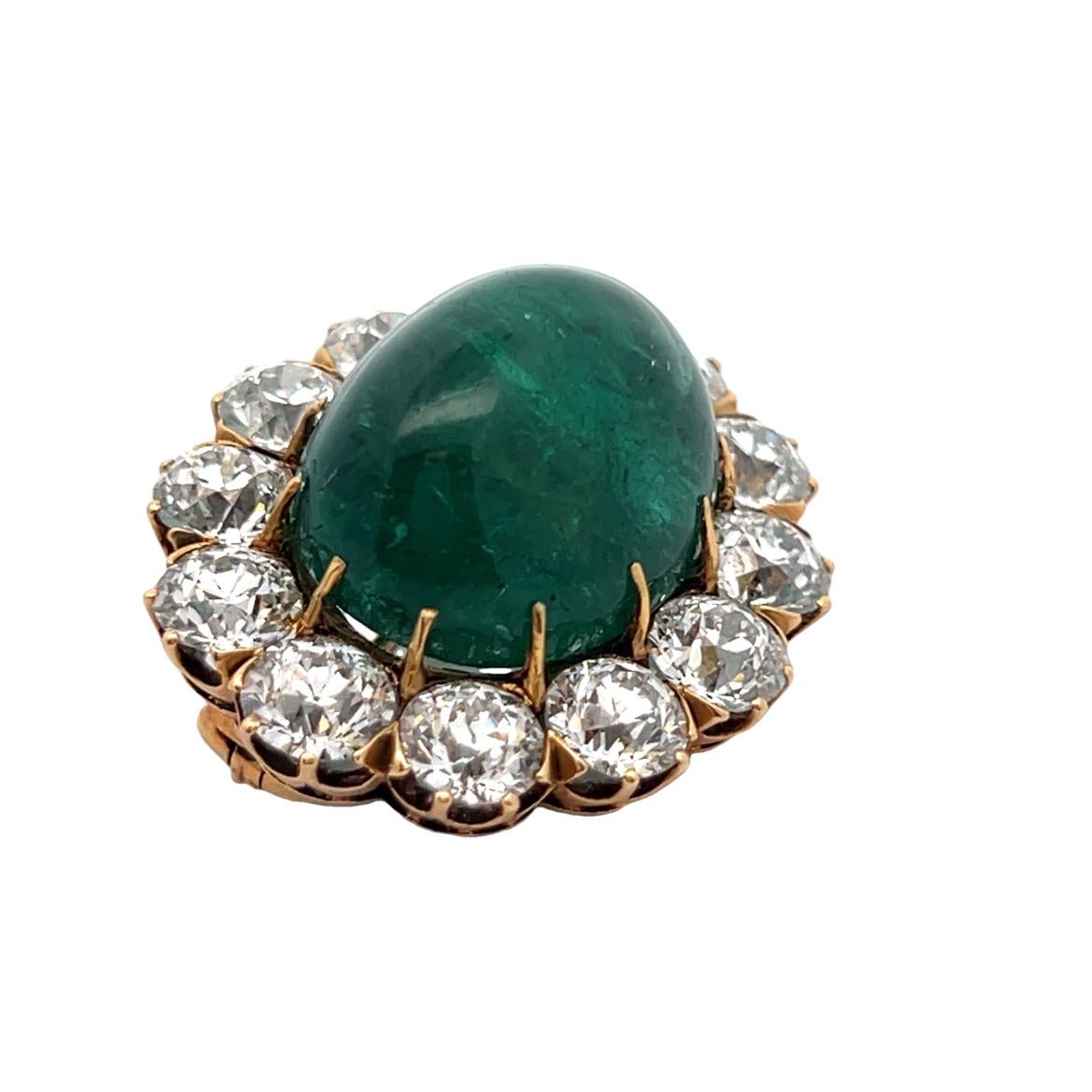 Tiffany & Co Cabochon Emerald Brooch For Sale 8