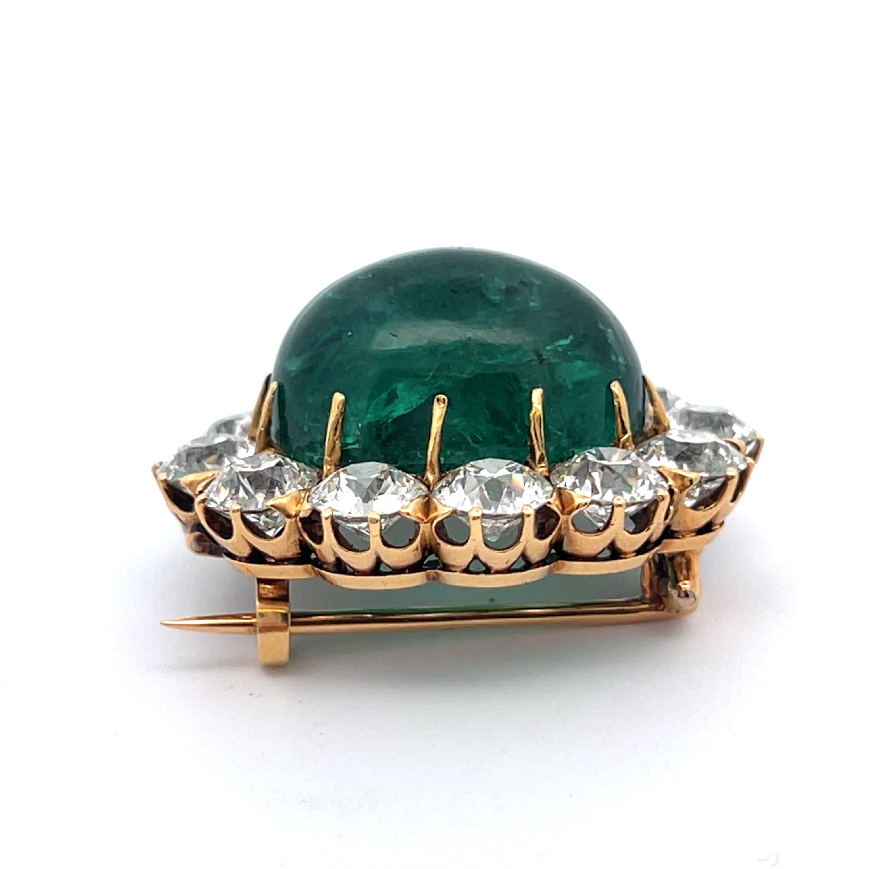 Tiffany & Co Cabochon Emerald Brooch For Sale 9
