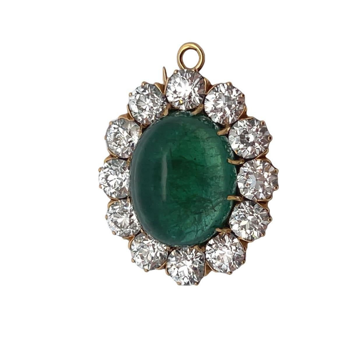 Tiffany & Co Cabochon Emerald Brooch For Sale 2
