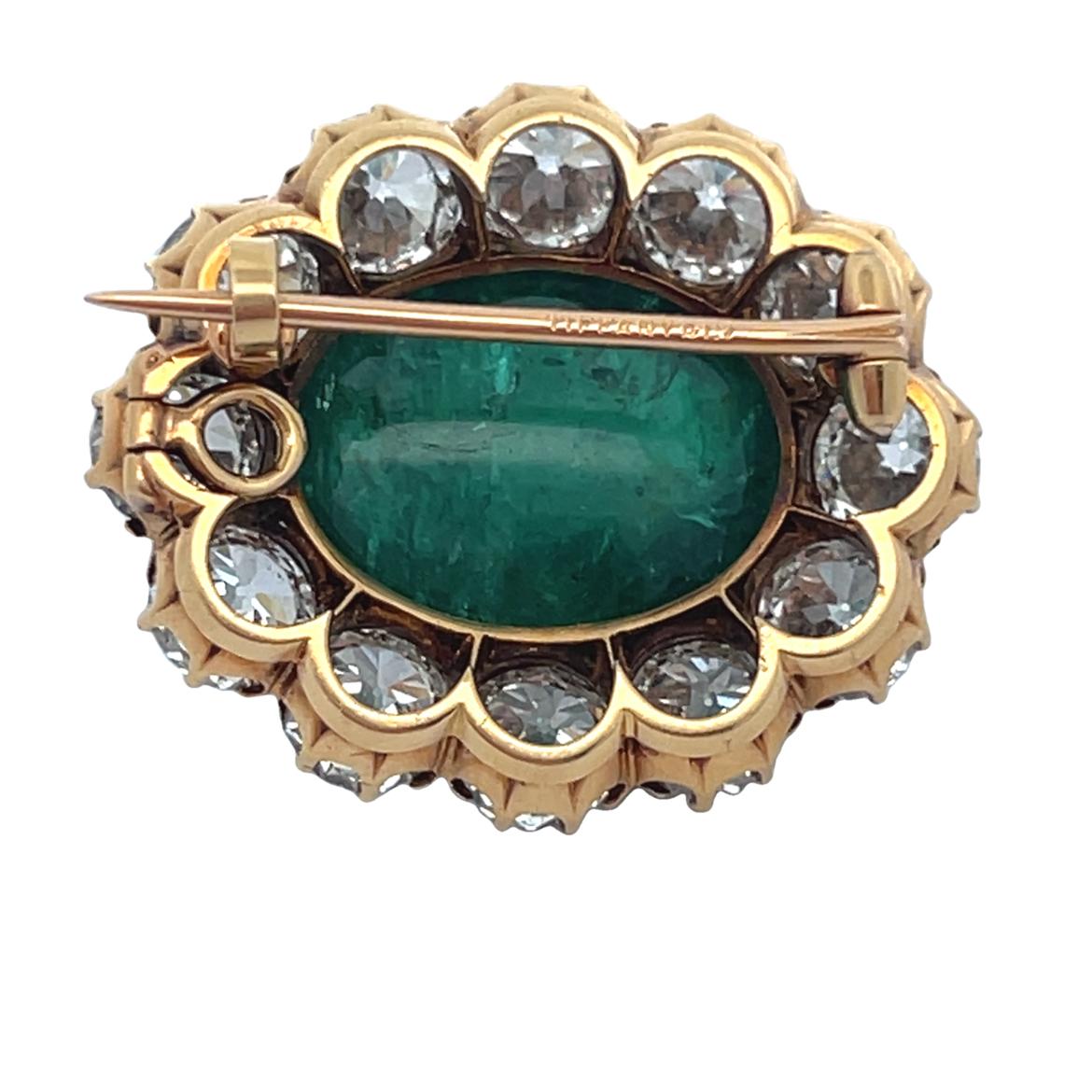 Tiffany & Co Cabochon Emerald Brooch For Sale 4