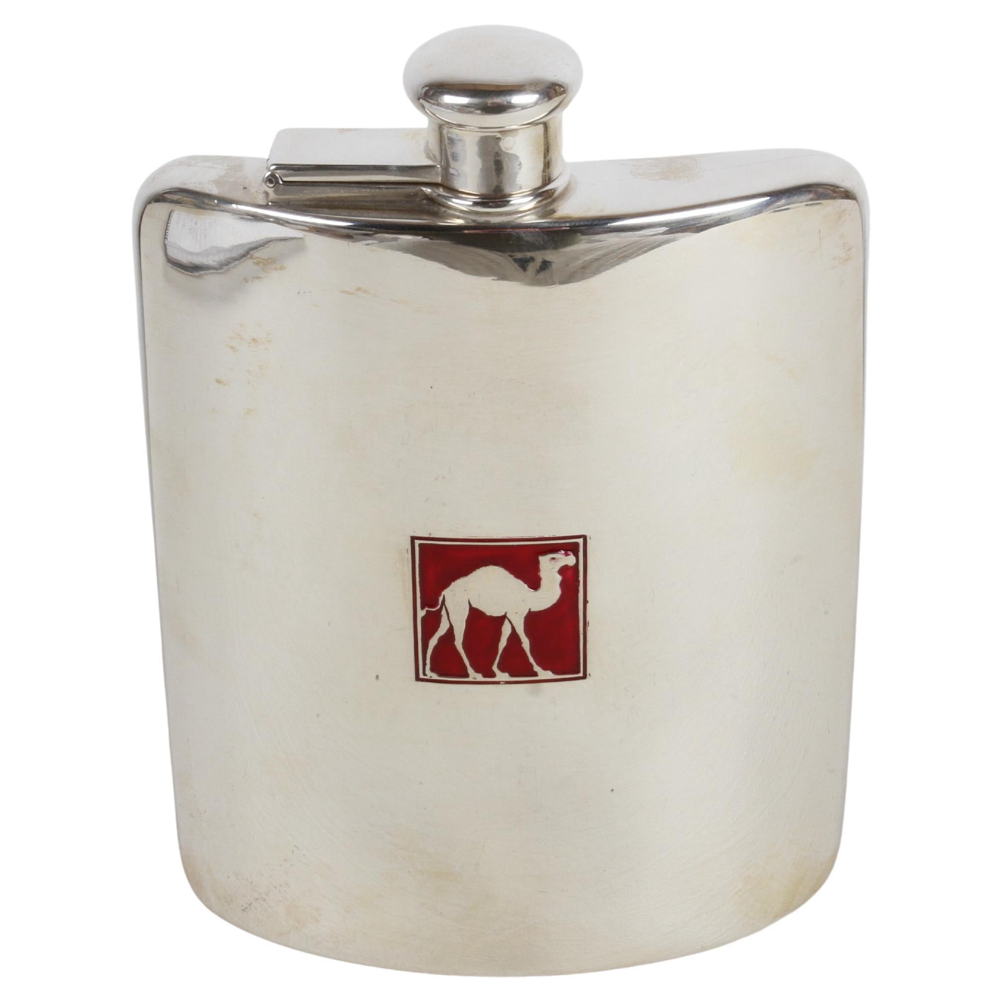 Tiffany & Co Camel 1920s Deco Gentleman's Sterling Silver Pocket or Hip Flask