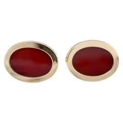 Tiffany & Co. Carnelian Yellow Gold Cufflinks