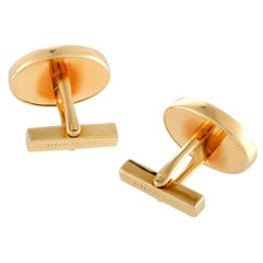 Tiffany & Co. Carnelian Yellow Gold Oval Cufflinks
