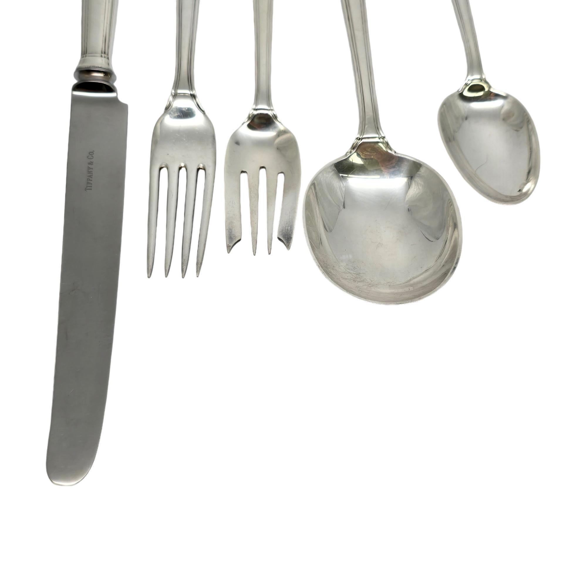 da uomo o donna Tiffany & Co. Castilian in argento Sterling 5pc Place Setting w/Monogram #19061 in vendita