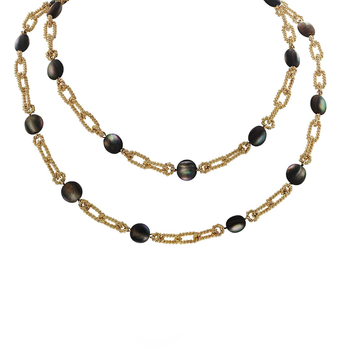 Bead Tiffany & Co. Cat's Eye Labradorite Yellow Gold Necklace