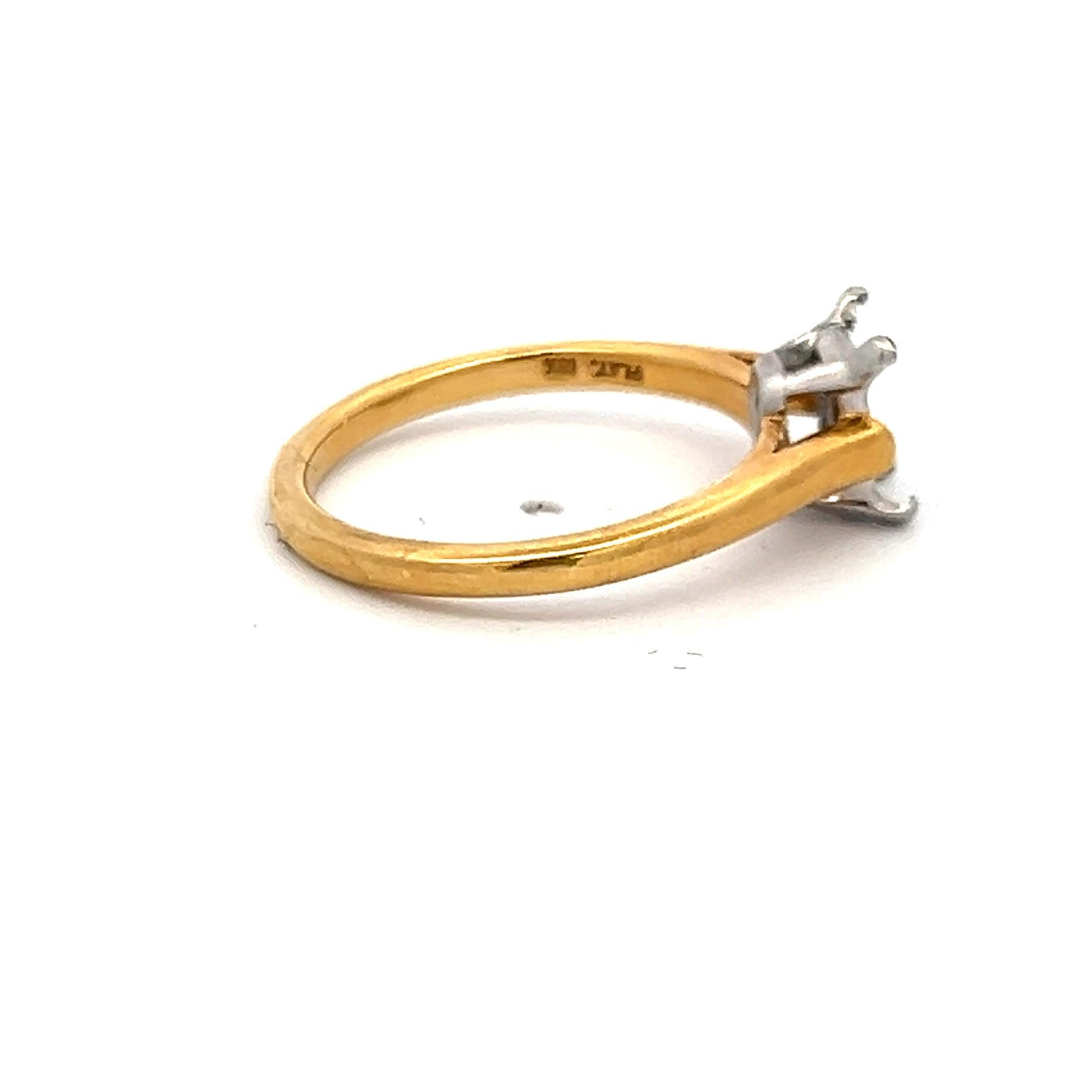 Tiffany & Co Center Stone holding 0.75 ct 18 Karat Gold/Platinum Semi Mount Ring For Sale 2