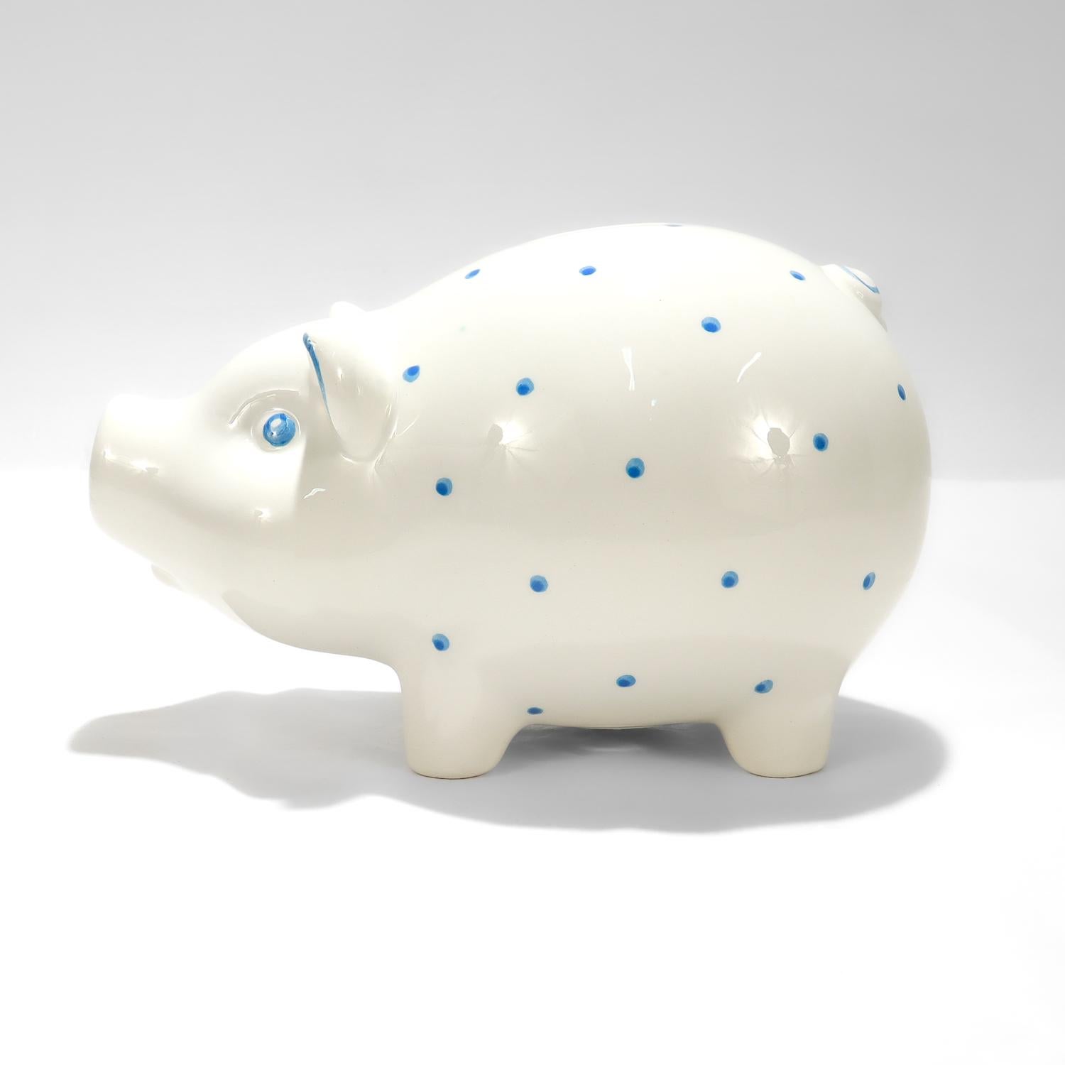 Italian Tiffany & Co. Ceramic Piggy Bank by Este Ceramiche