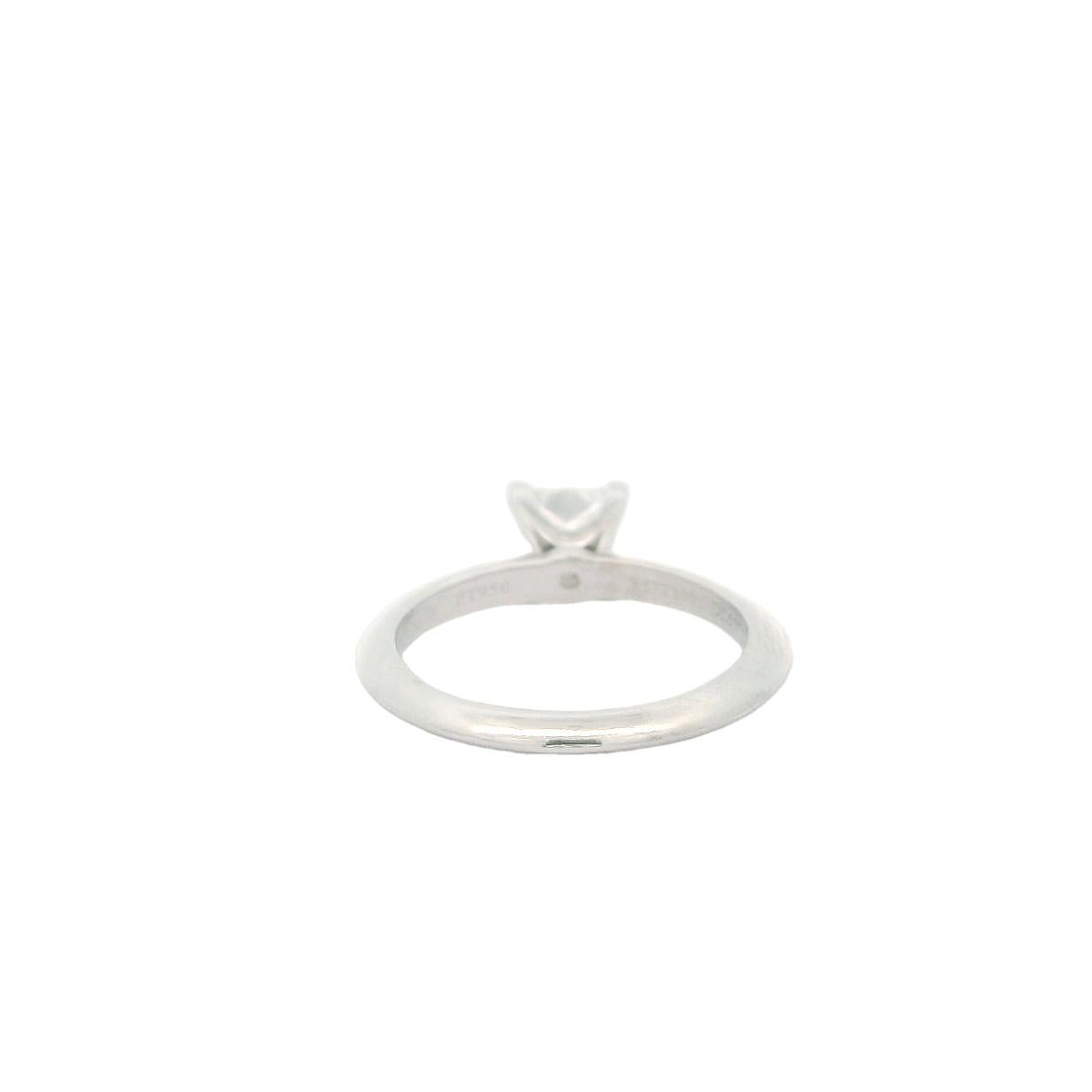 Tiffany & Co. Certificate .93CT F VVS2 Platinum Solitaire Engagement Ring For Sale 3