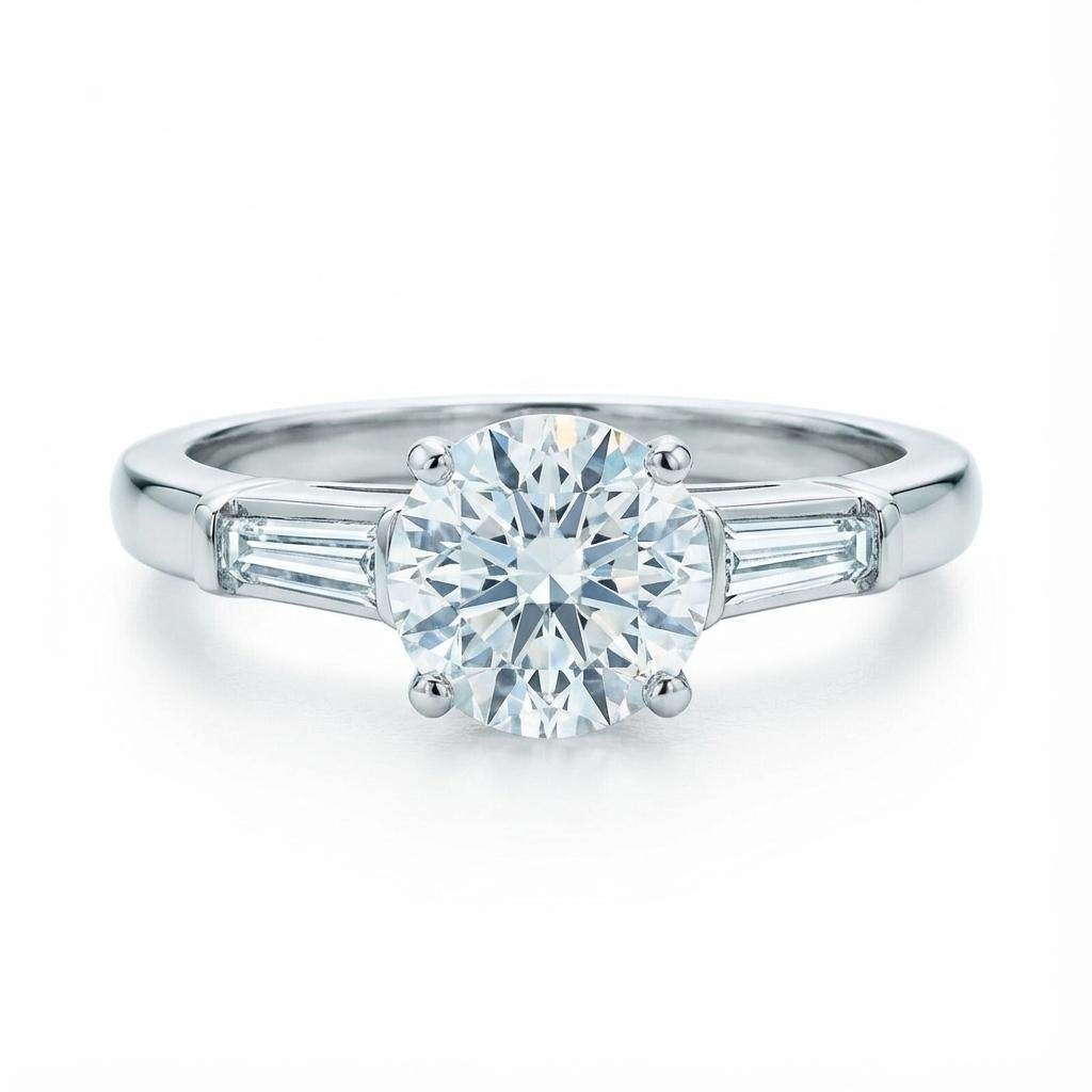 Taille radiant Tiffany & Co. Bague de fiançailles certifiée 1,06 carat diamant rond brillant VVS2 en vente