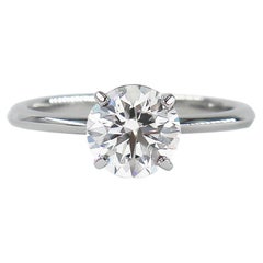 Tiffany & Co. Certified 1.42 Carat Round Brilliant Cut Diamond Solitaire Ring