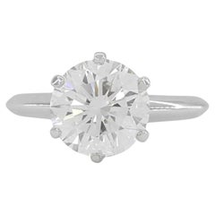 Tiffany & Co. Certified 2.00 Carat F VS1 Round Brilliant Diamond Platinum Ring