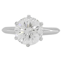 Tiffany & Co. Anello in platino con diamante brillante rotondo certificato da 2,00 carati F VS1