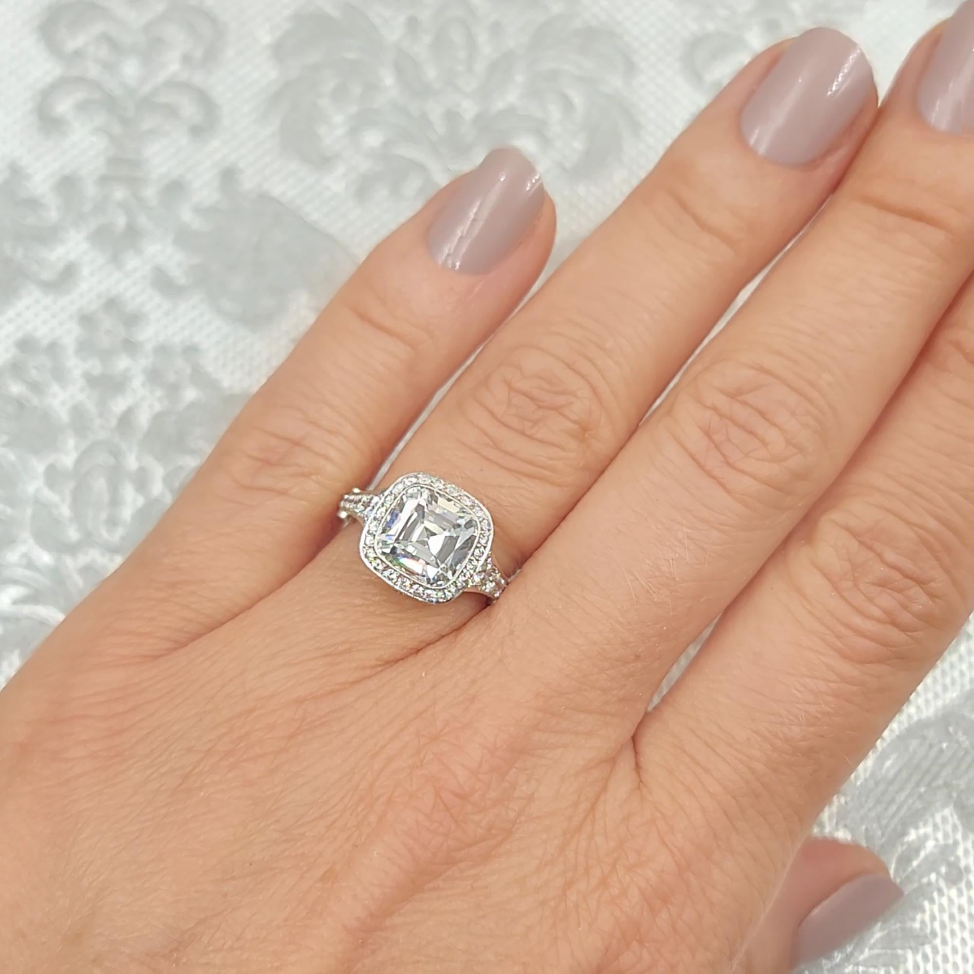 Tiffany & Co.   'Legacy' Cushion Diamond Ring For Sale 1