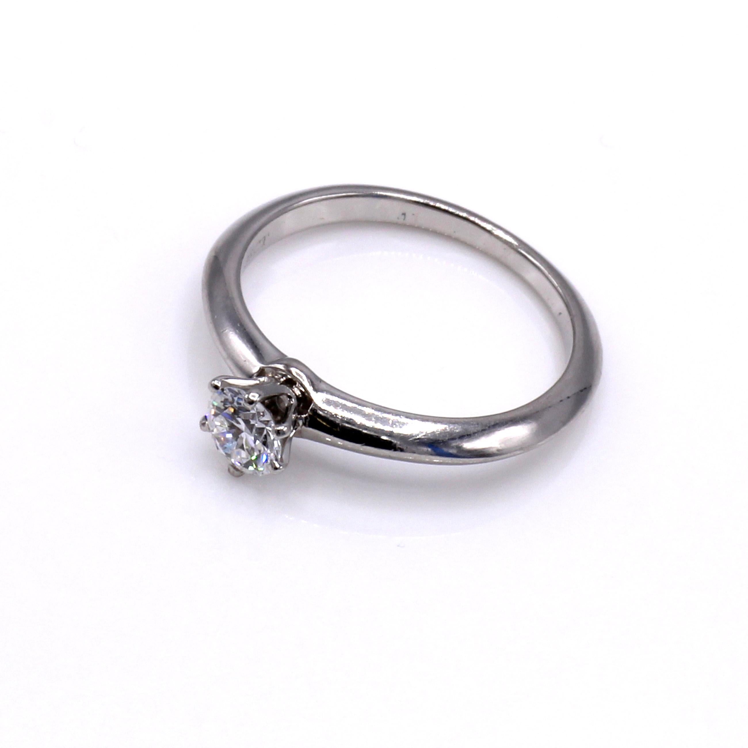Tiffany & Co Certified D IF Diamond Platinum Engagement Ring In New Condition In New York, NY