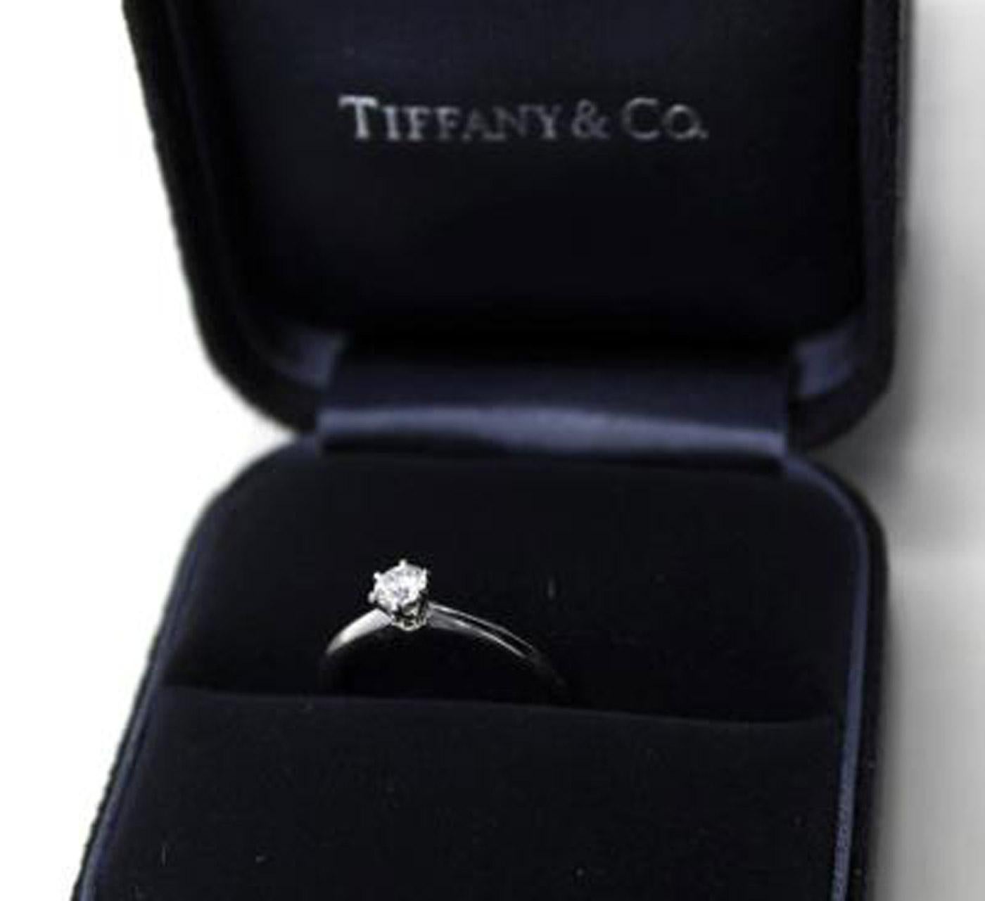 Tiffany & Co Certified D IF Diamond Platinum Engagement Ring 1