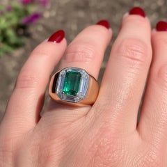 Tiffany & Co. Certified Emerald and Diamond Platinum & 18K Yellow Gold Ring