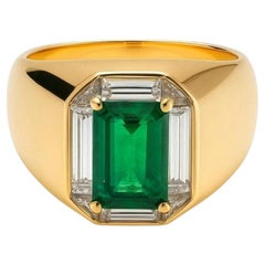 Tiffany & Co. Certified Emerald and Diamond Platinum & 18K Yellow Gold Ring