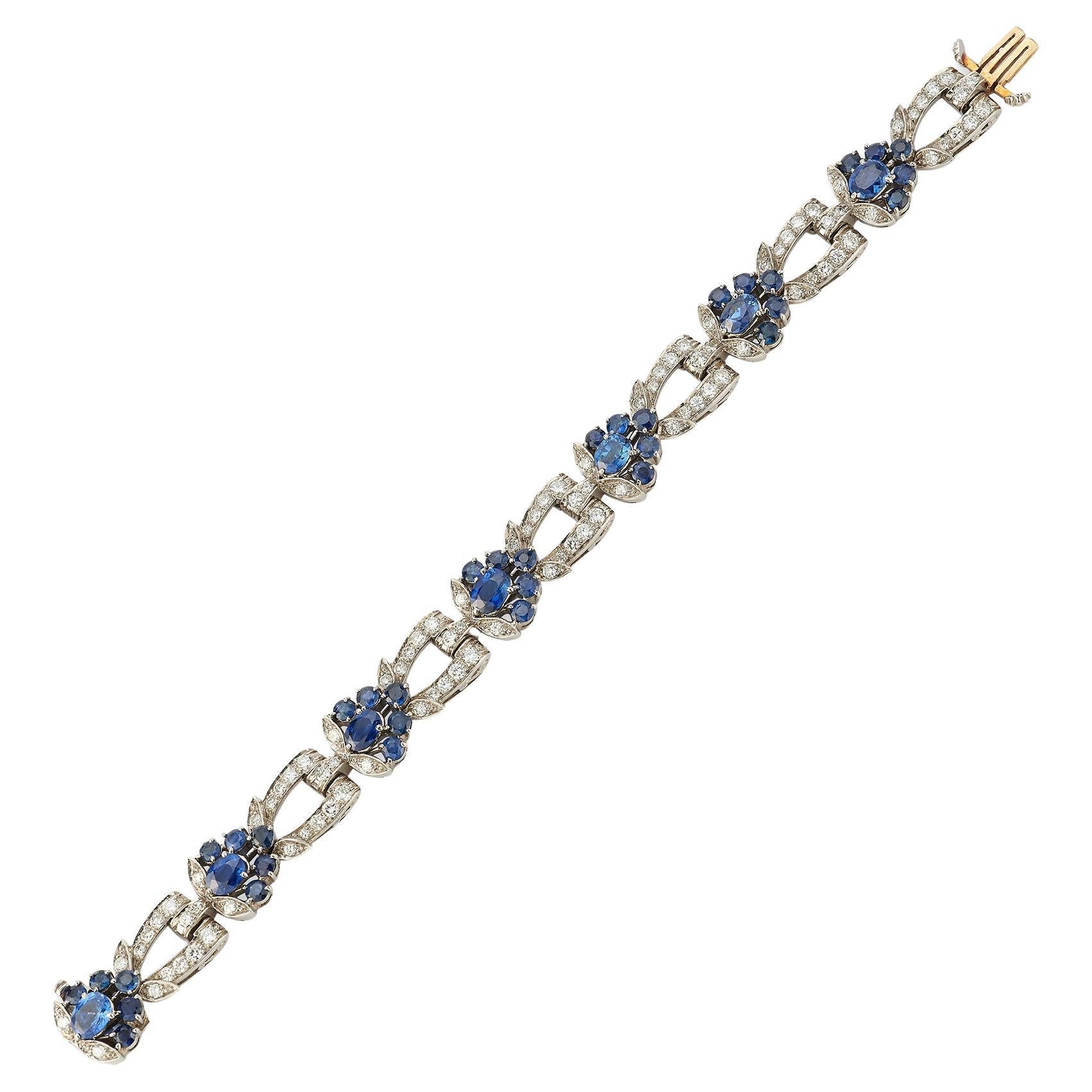 Tiffany & Co. Certified Natural Burmese Sapphire & Diamond Bracelet