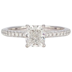 Tiffany & Co. Certified Platinum Cushion Diamond Novo Solitaire Engagement Ring