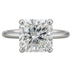 Tiffany 
Co. Certified Platinum Solitaire Ring with Cut-Corner Square Brilliant