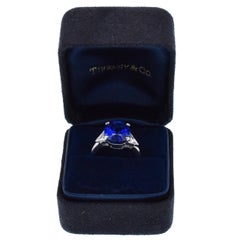 Tiffany & Co.  Certified Sapphire Burma "No Heat Royal Blue"  Ring
